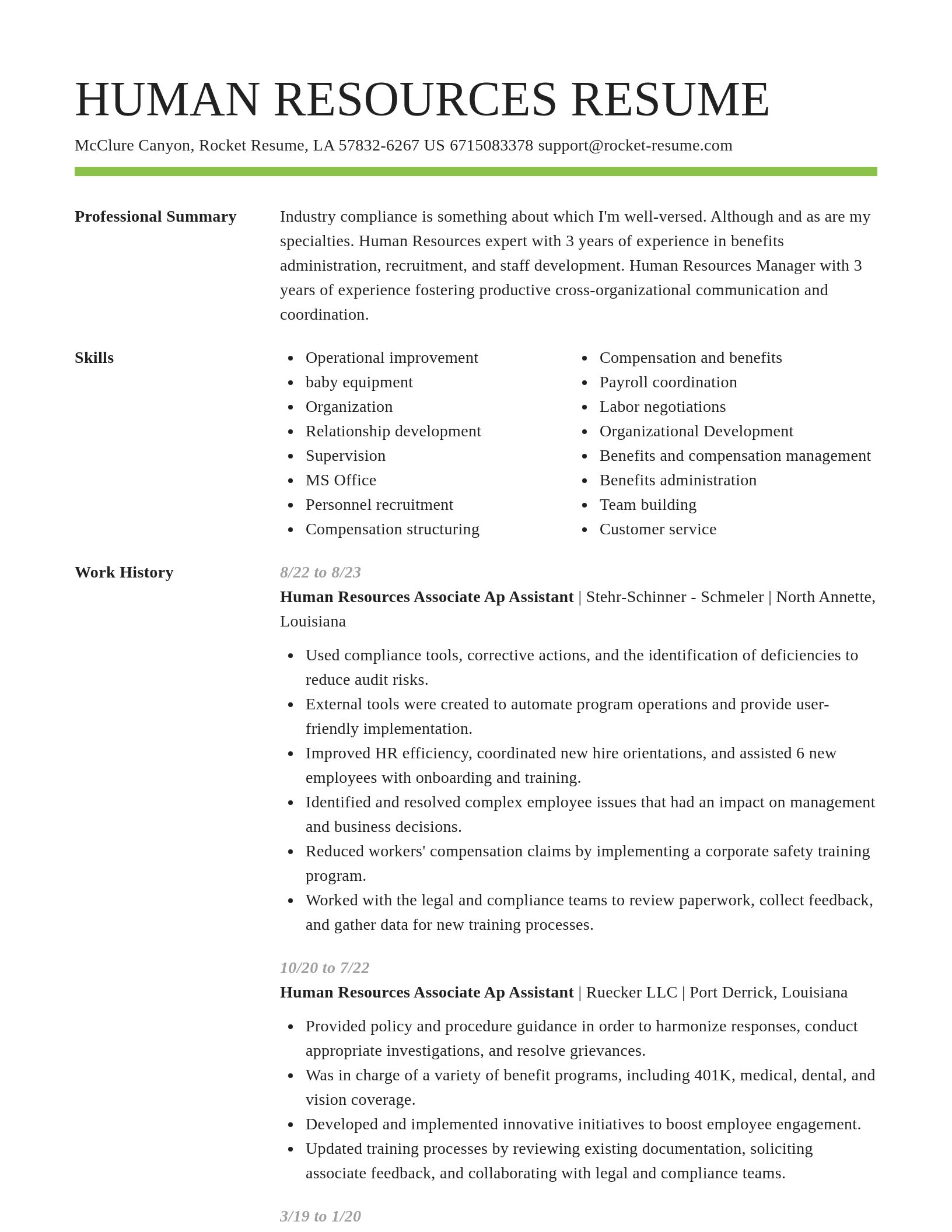 Smart resume template