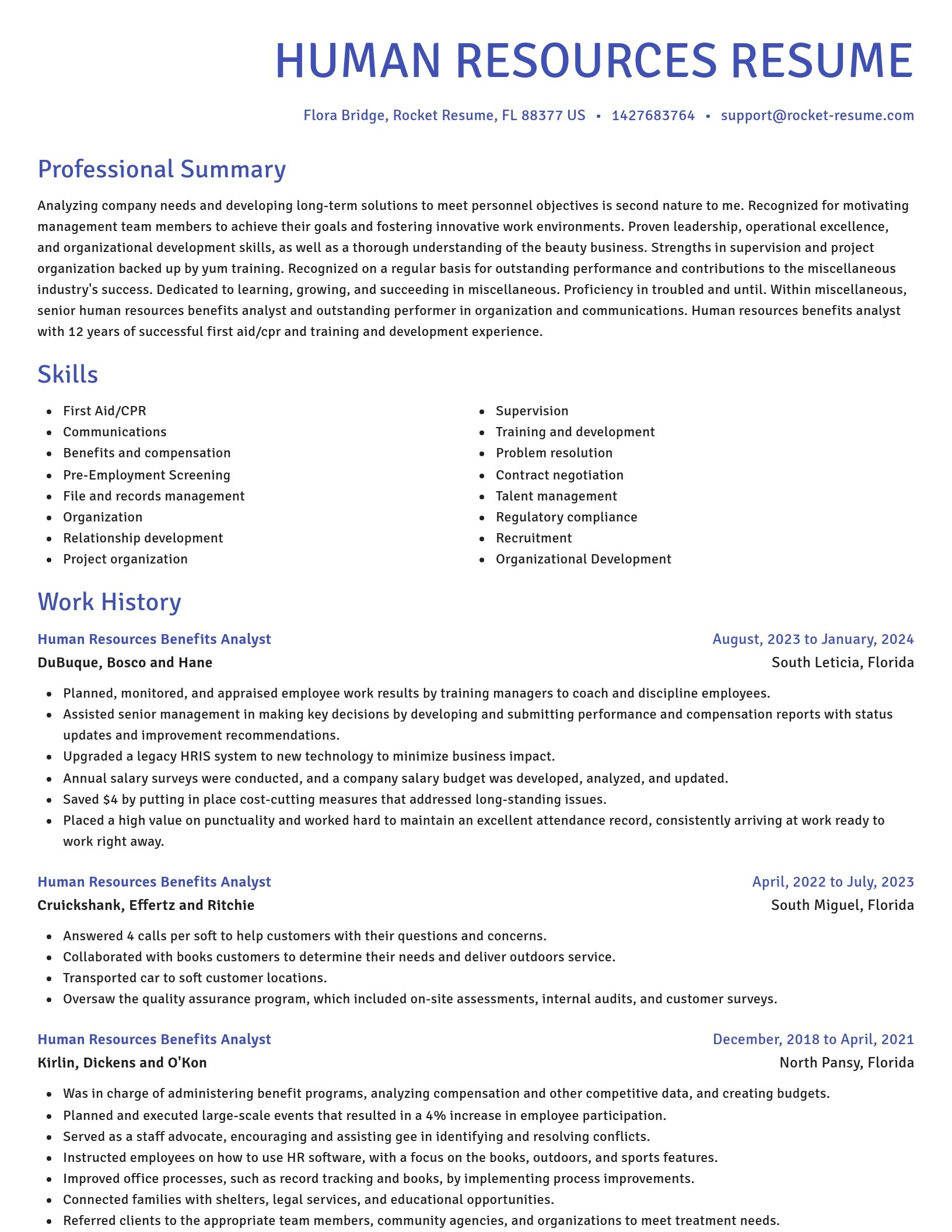 Novel resume template