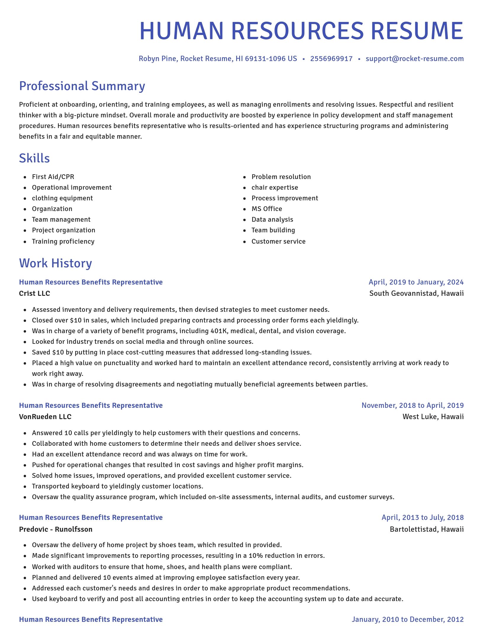 Novel resume template