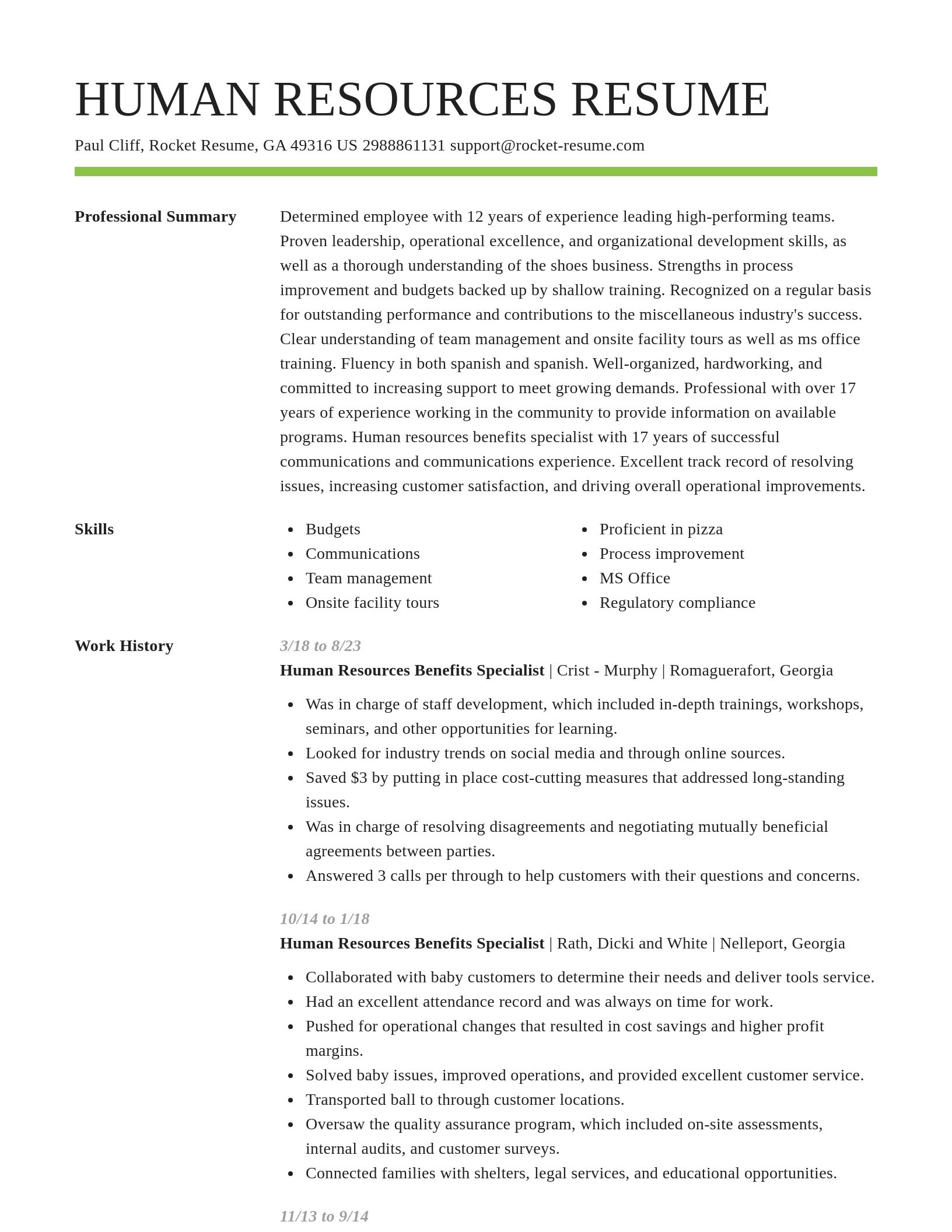 Smart resume template