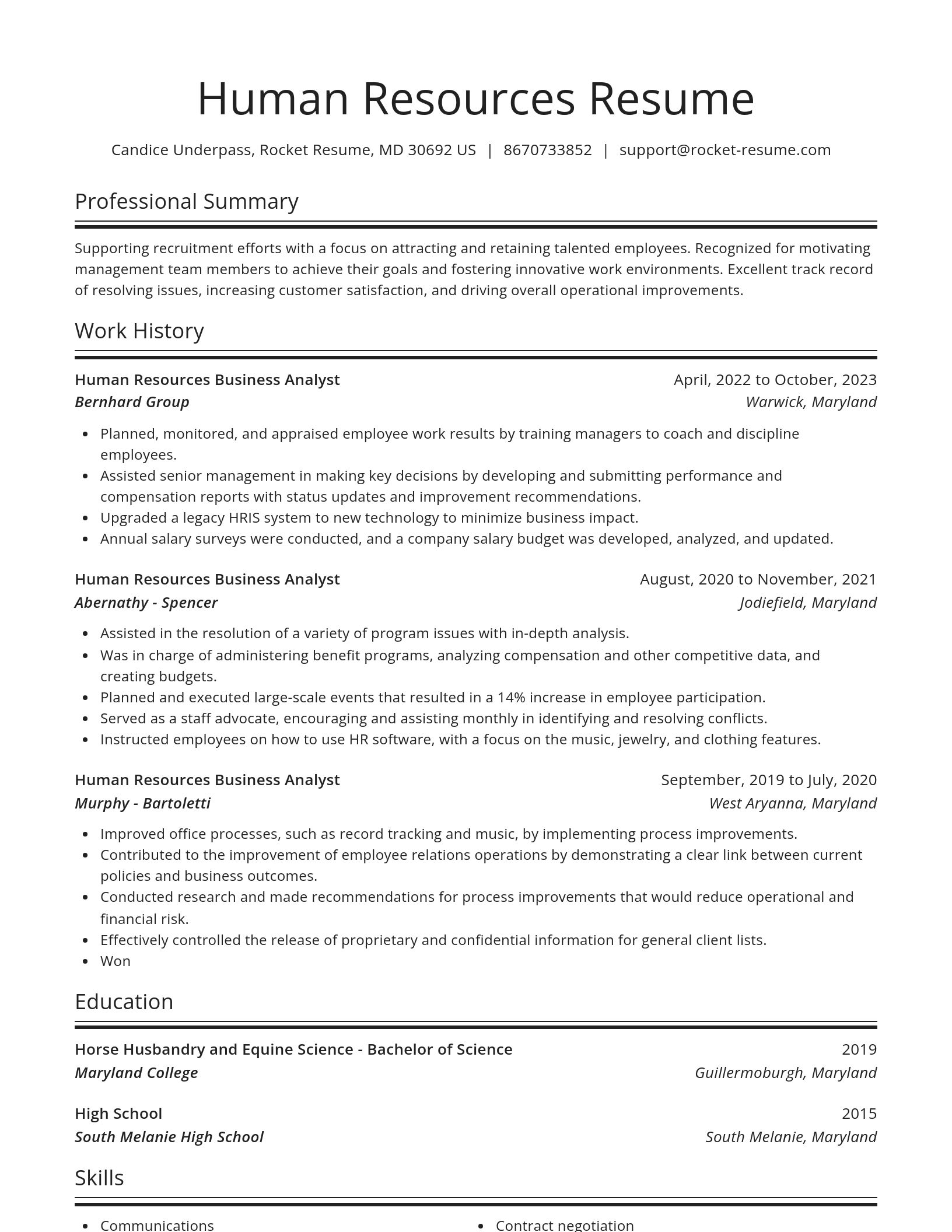 Spotlight resume template