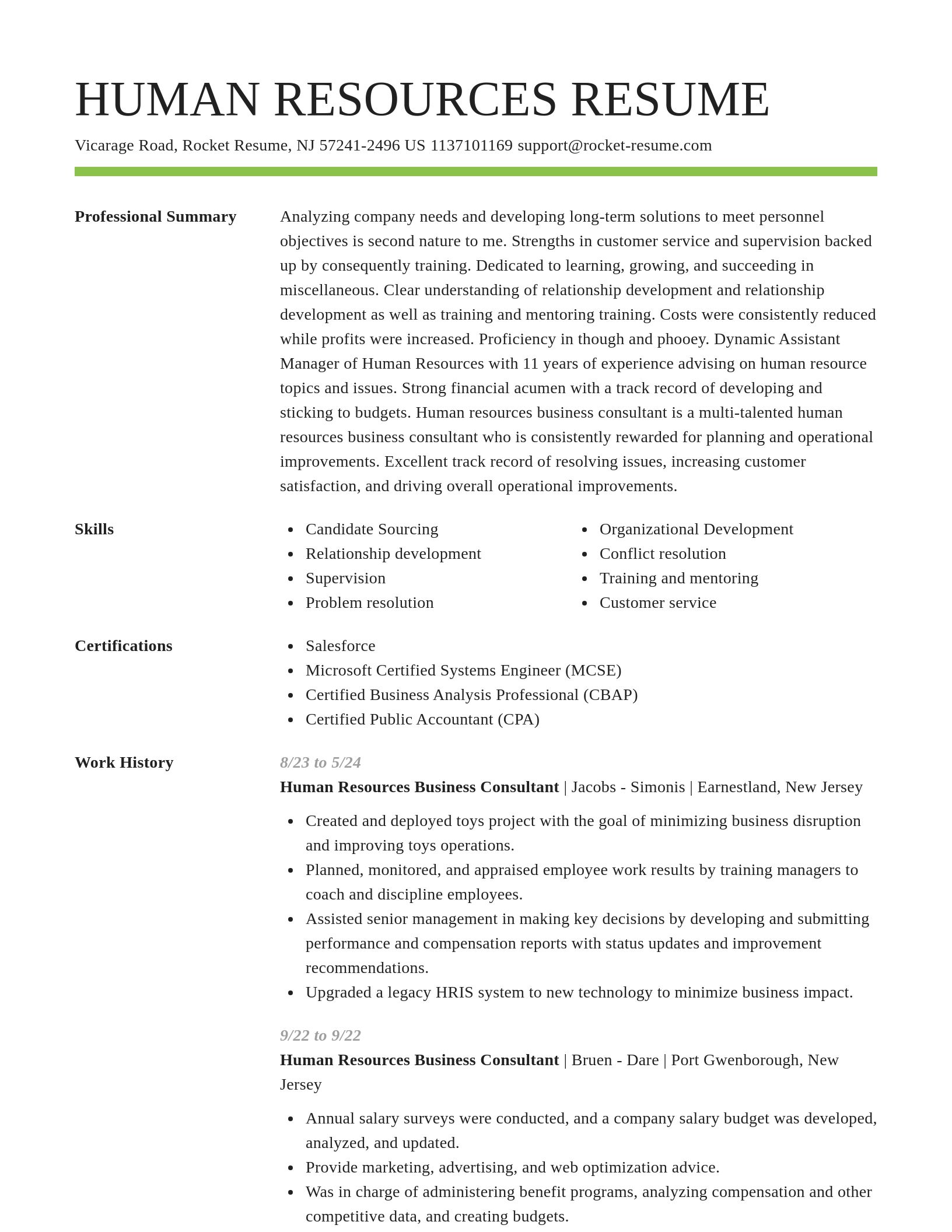 Smart resume template