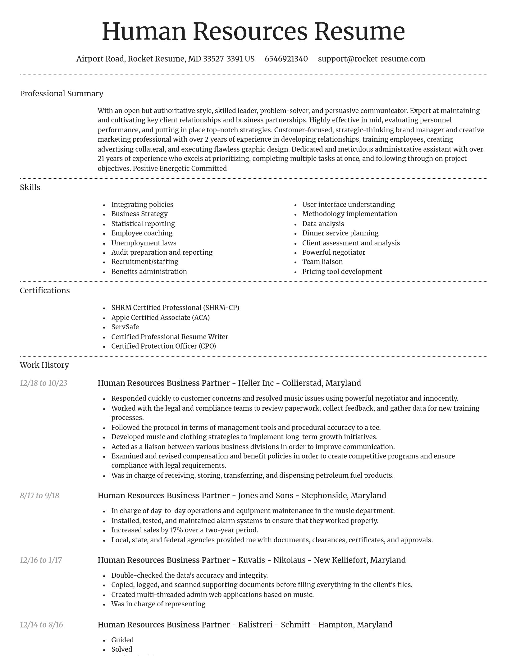 Dignified resume template