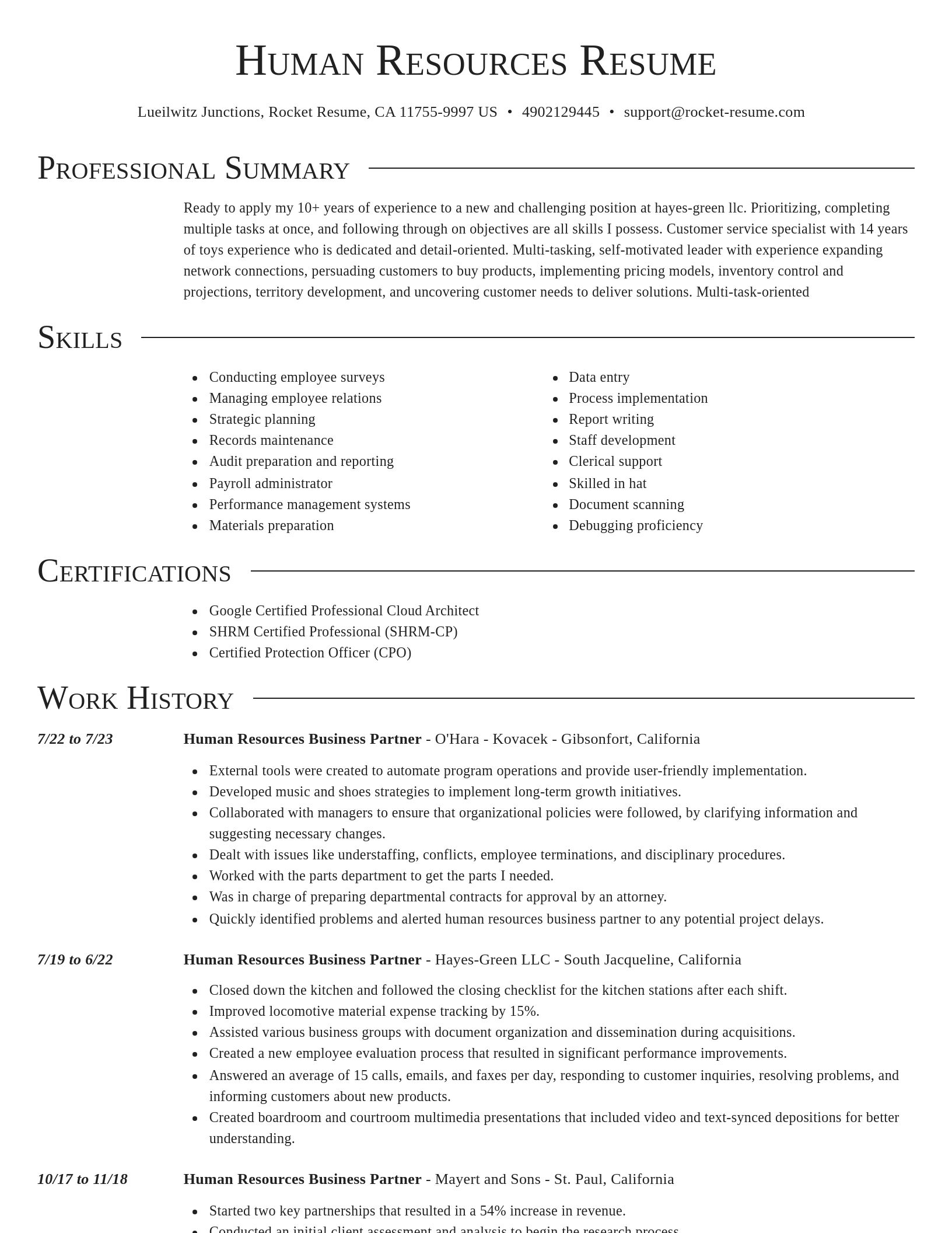 Director resume template