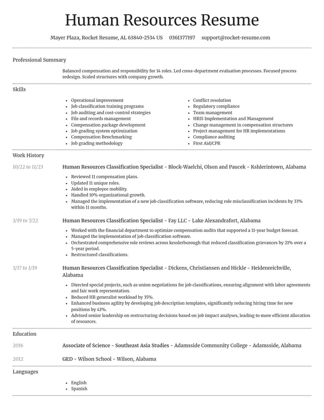 Dignified resume template