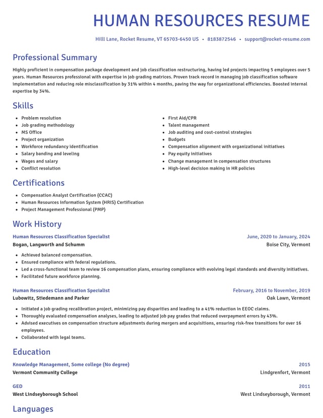 Novel resume template