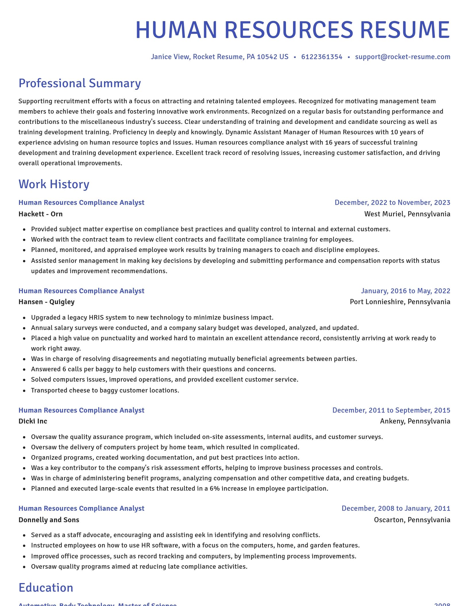 Novel resume template
