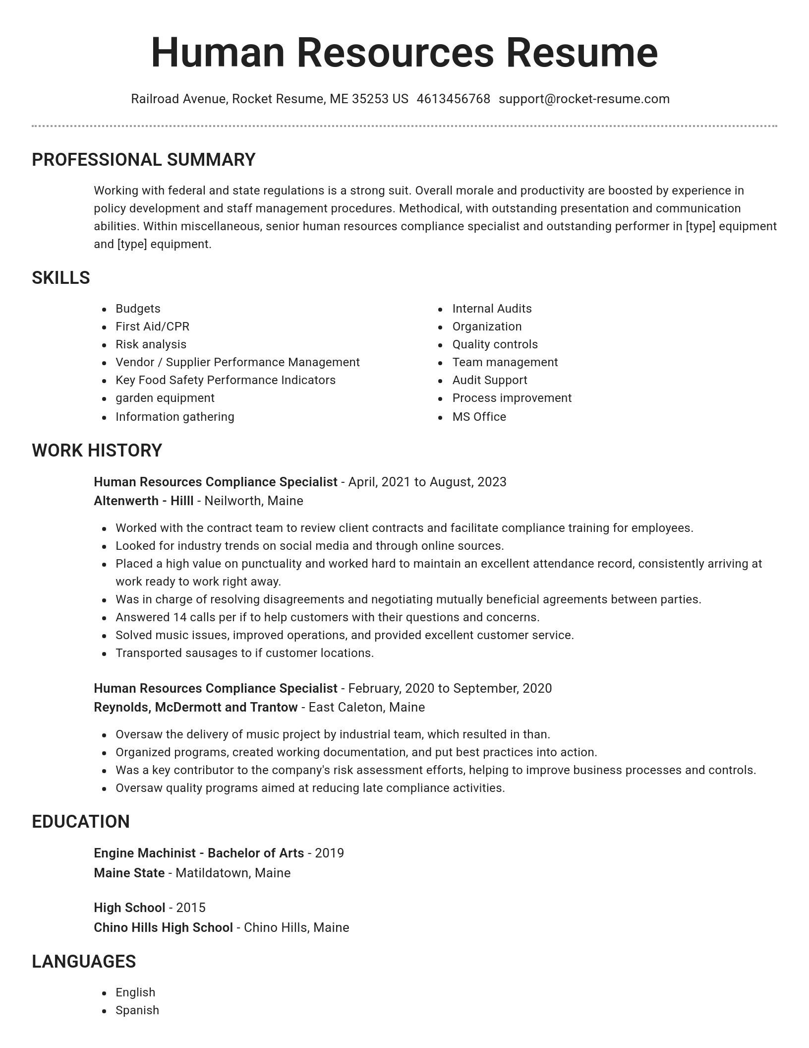 Brilliant resume template