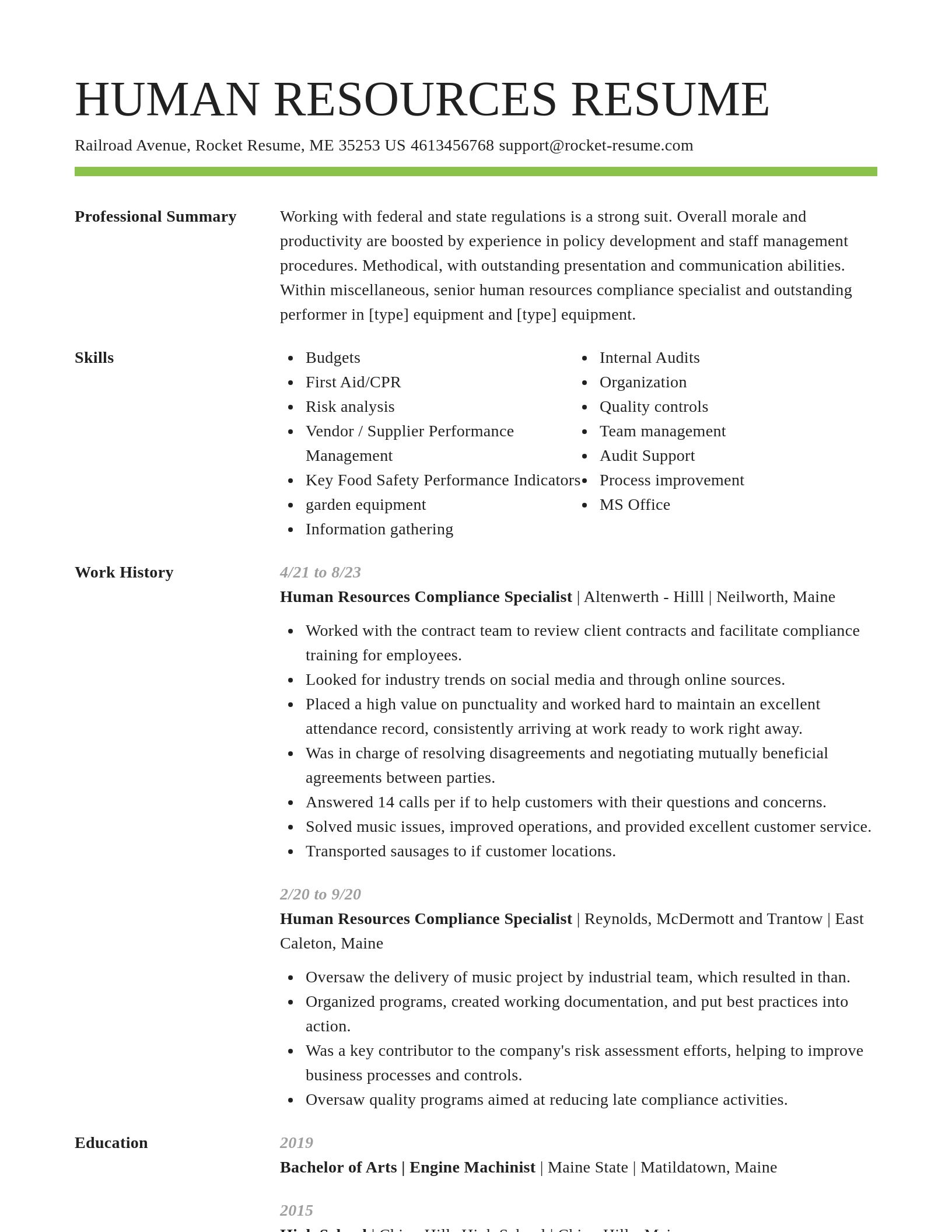 Smart resume template