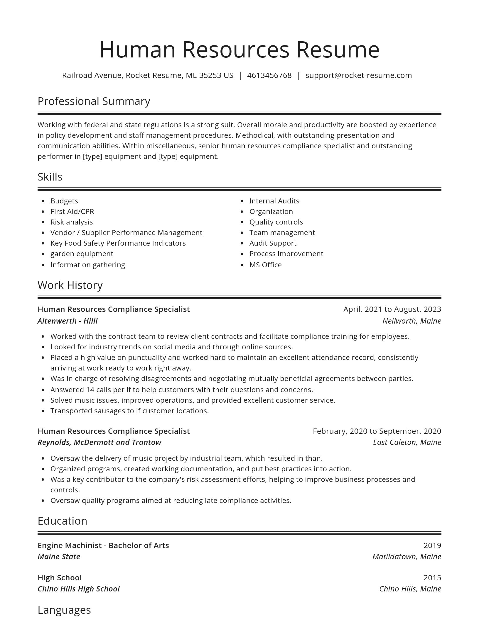 Spotlight resume template