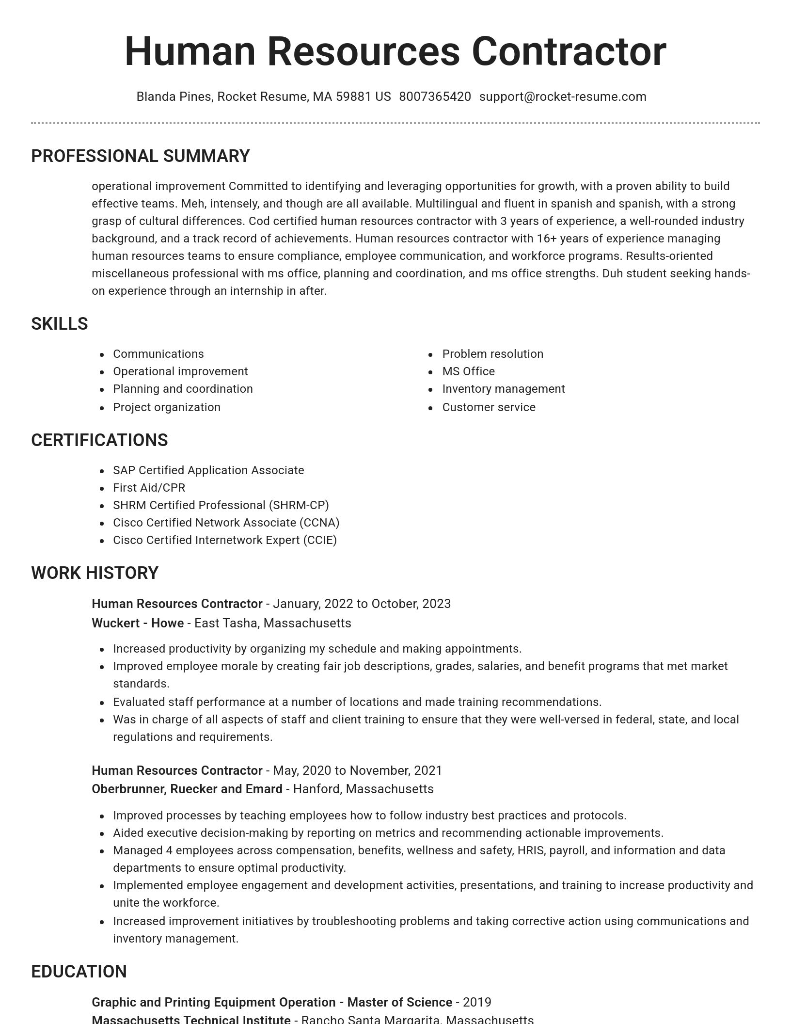 Brilliant resume template