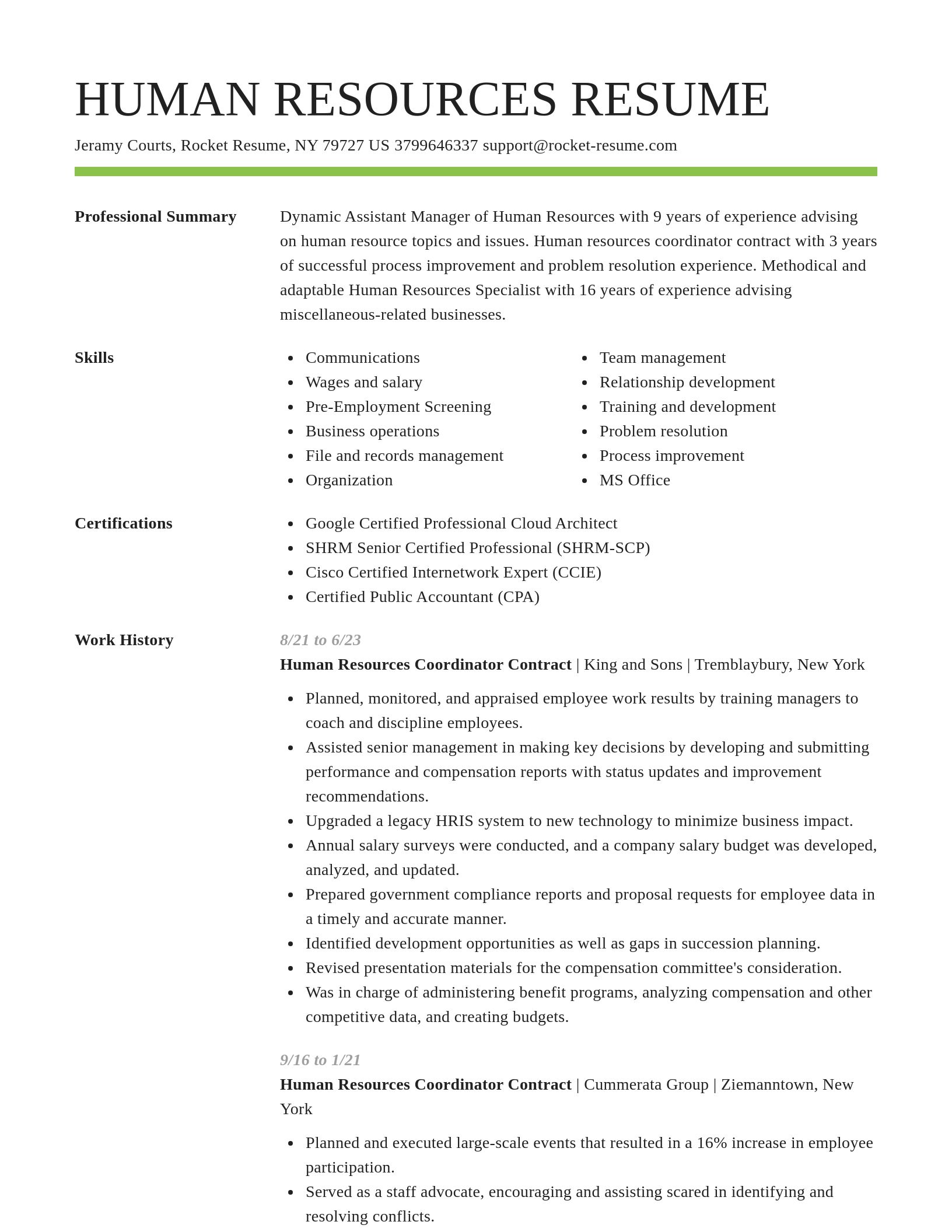 Smart resume template