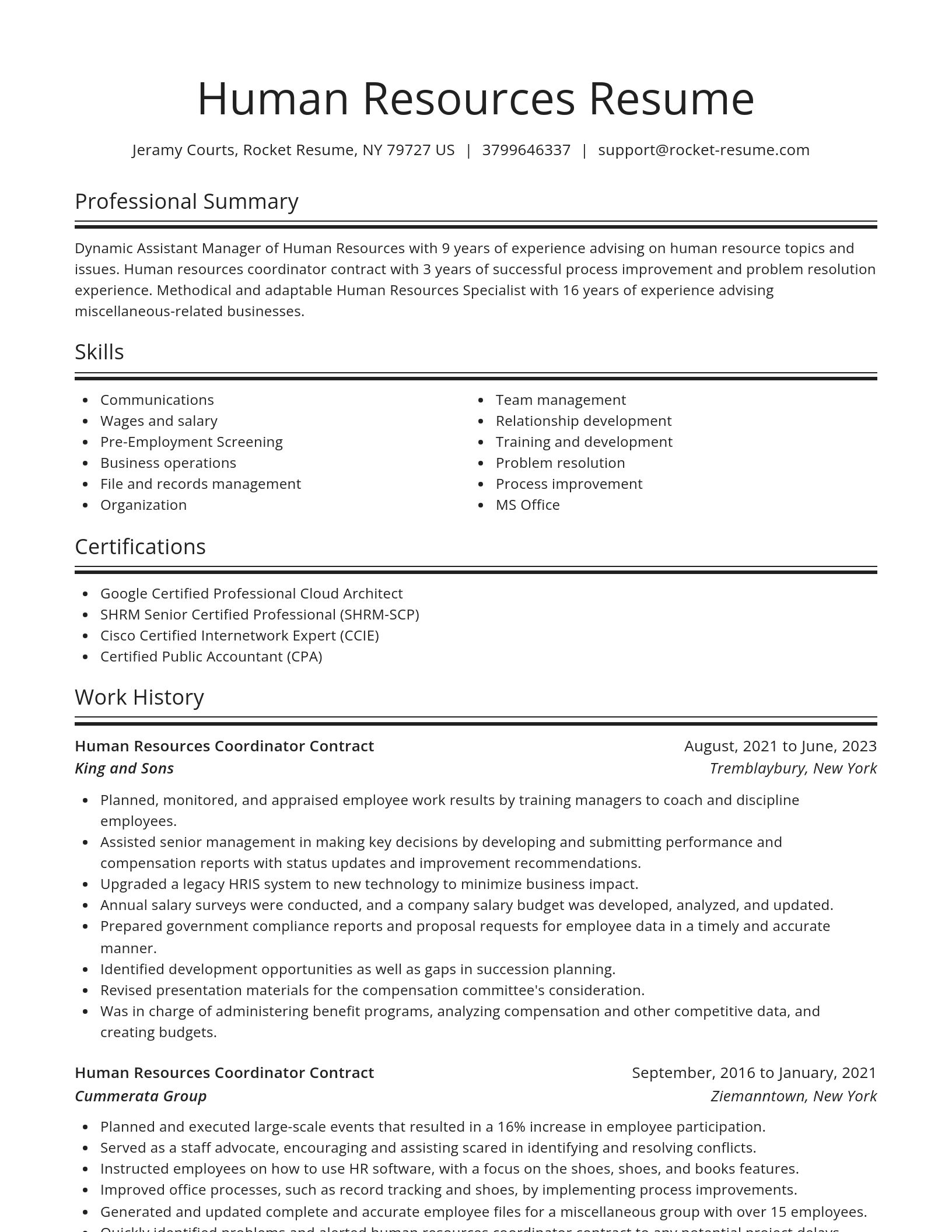 Spotlight resume template