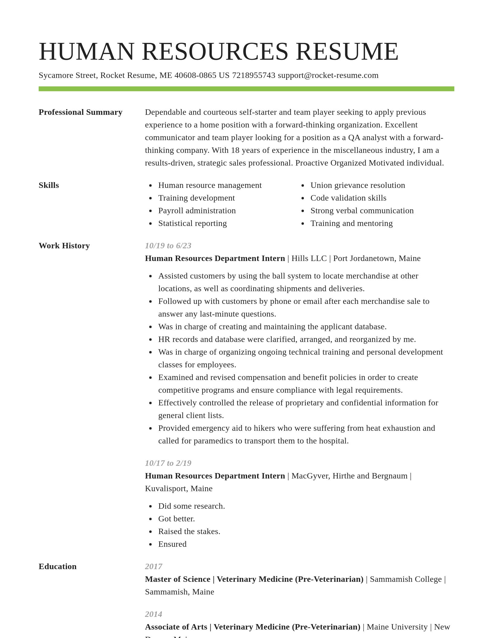 Smart resume template