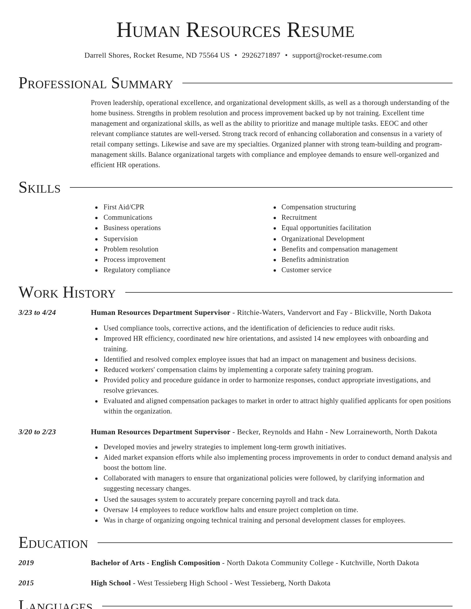 Director resume template