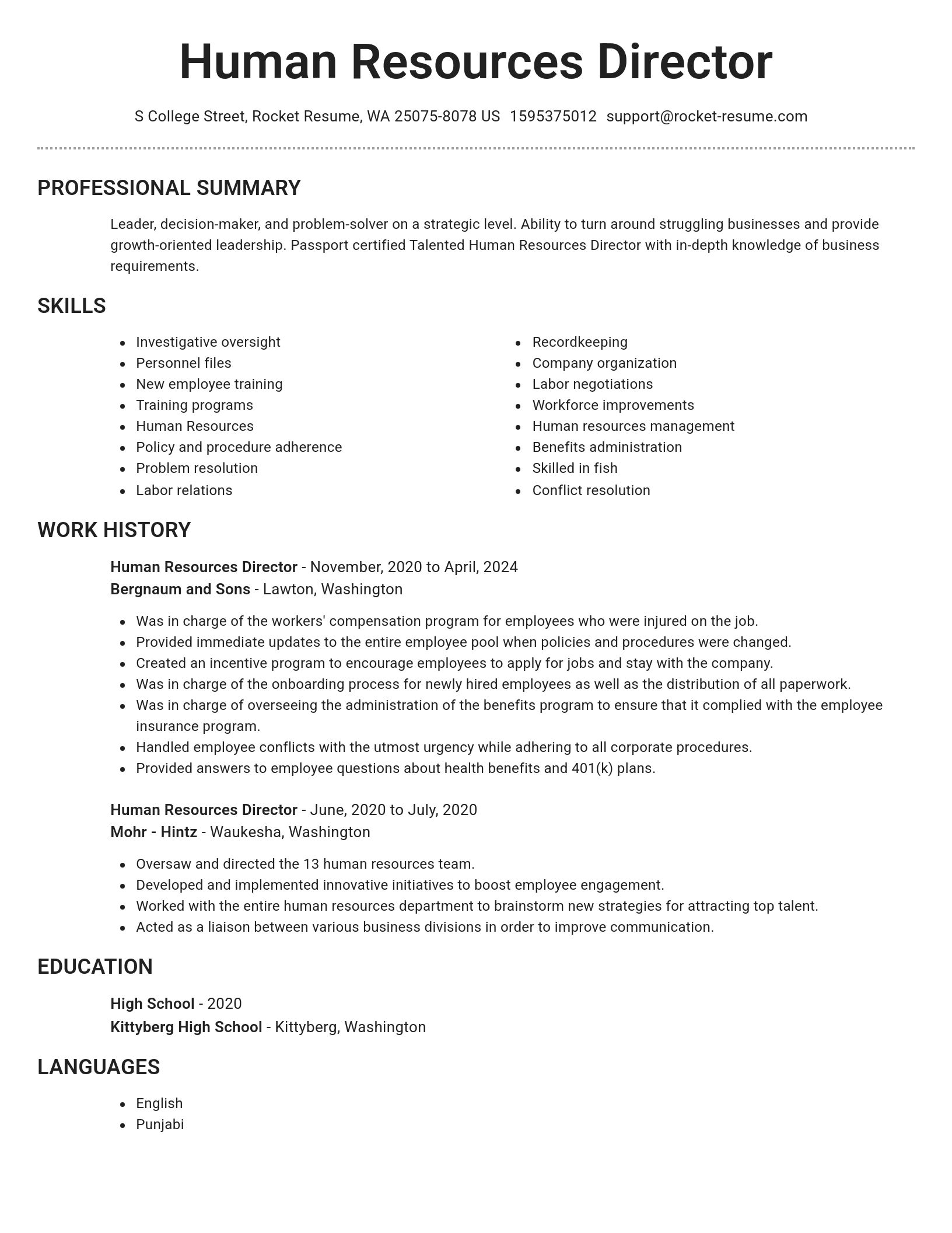 Brilliant resume template