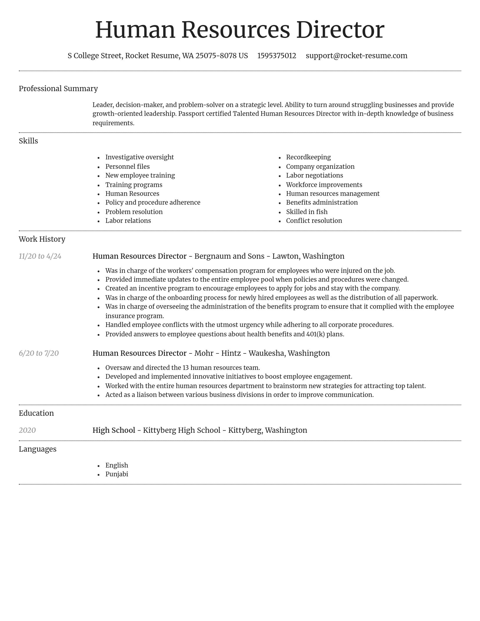 Dignified resume template