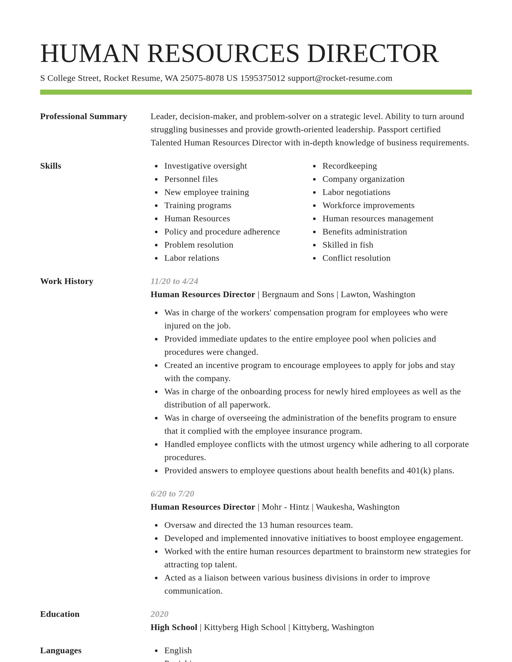 Smart resume template
