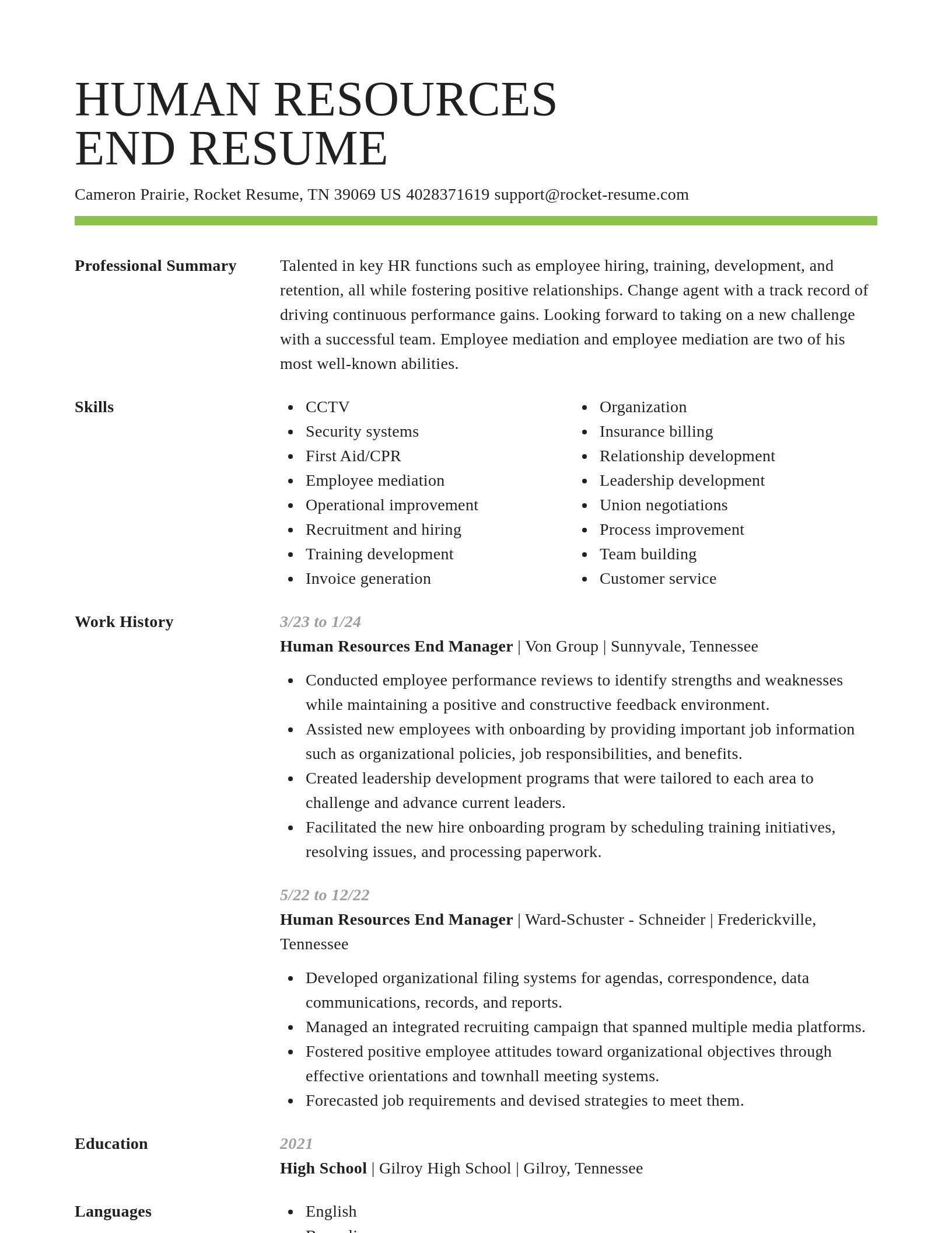 Smart resume template