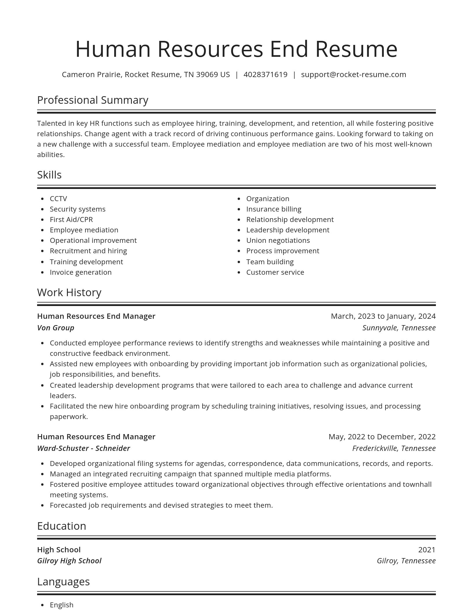 Spotlight resume template