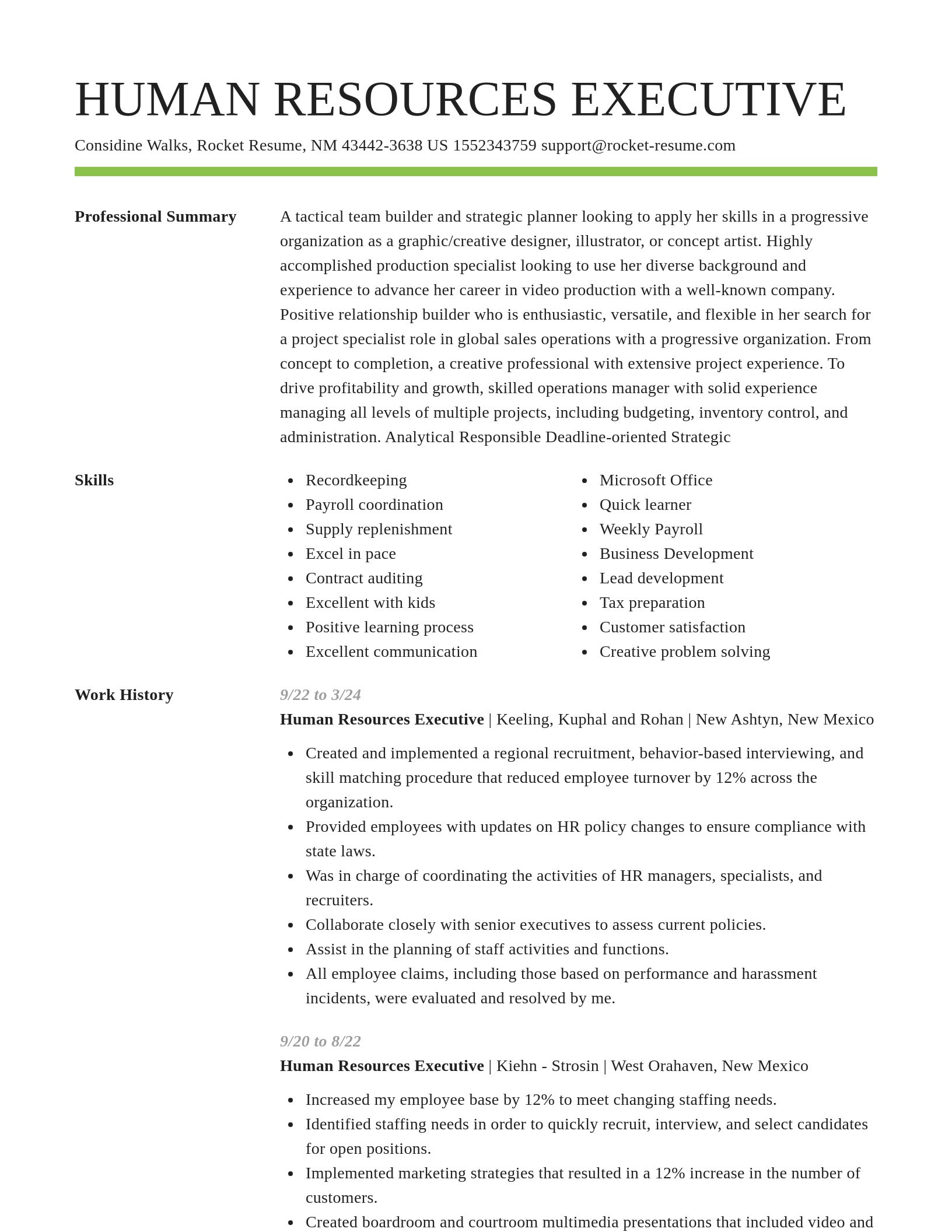 Smart resume template