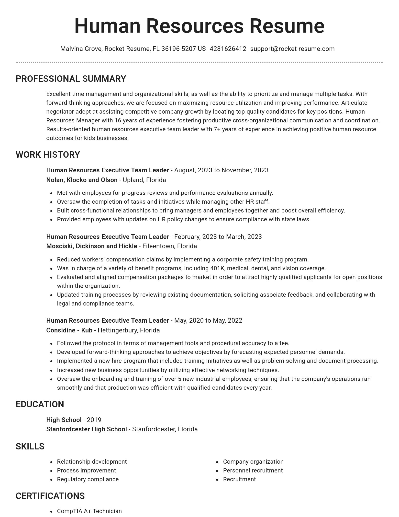 Brilliant resume template