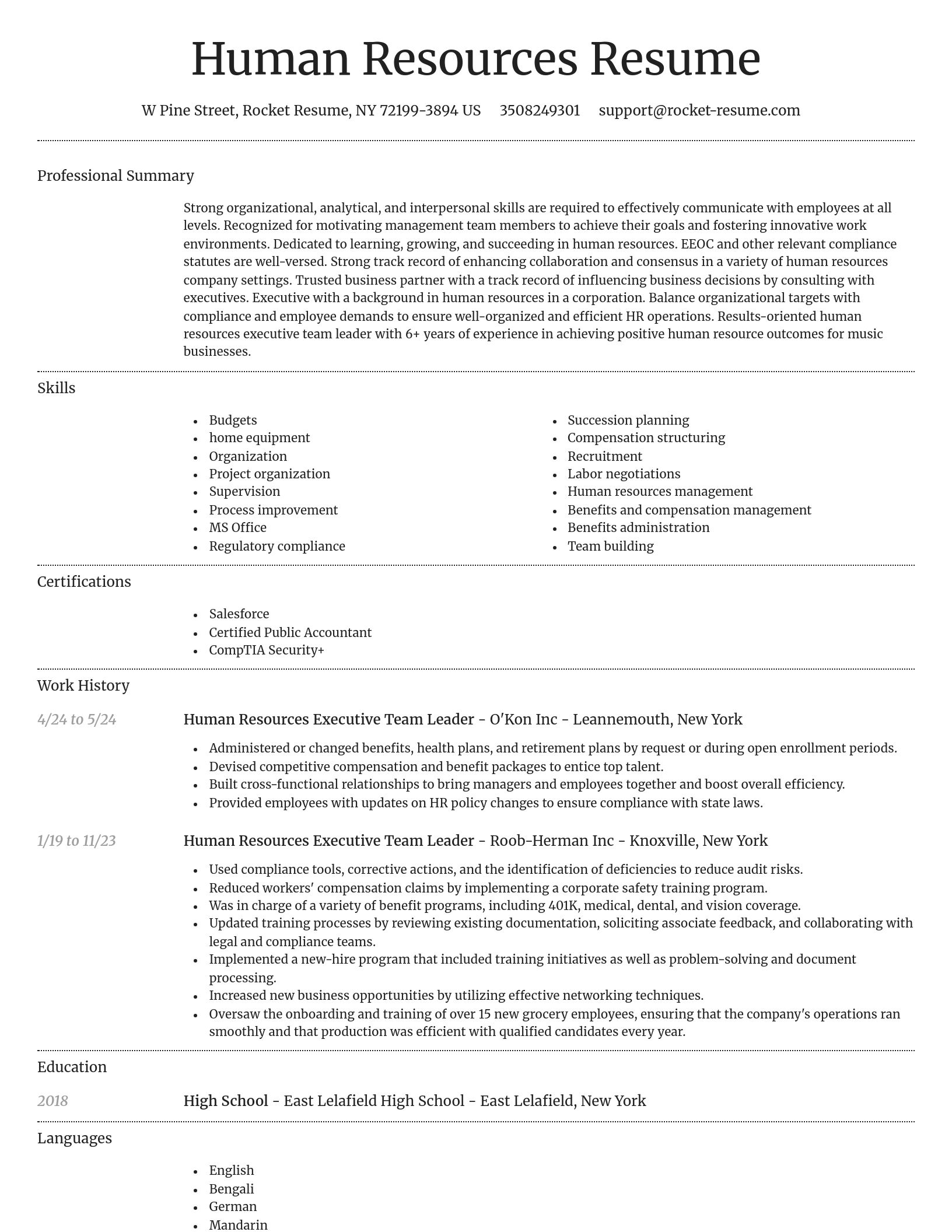 Dignified resume template