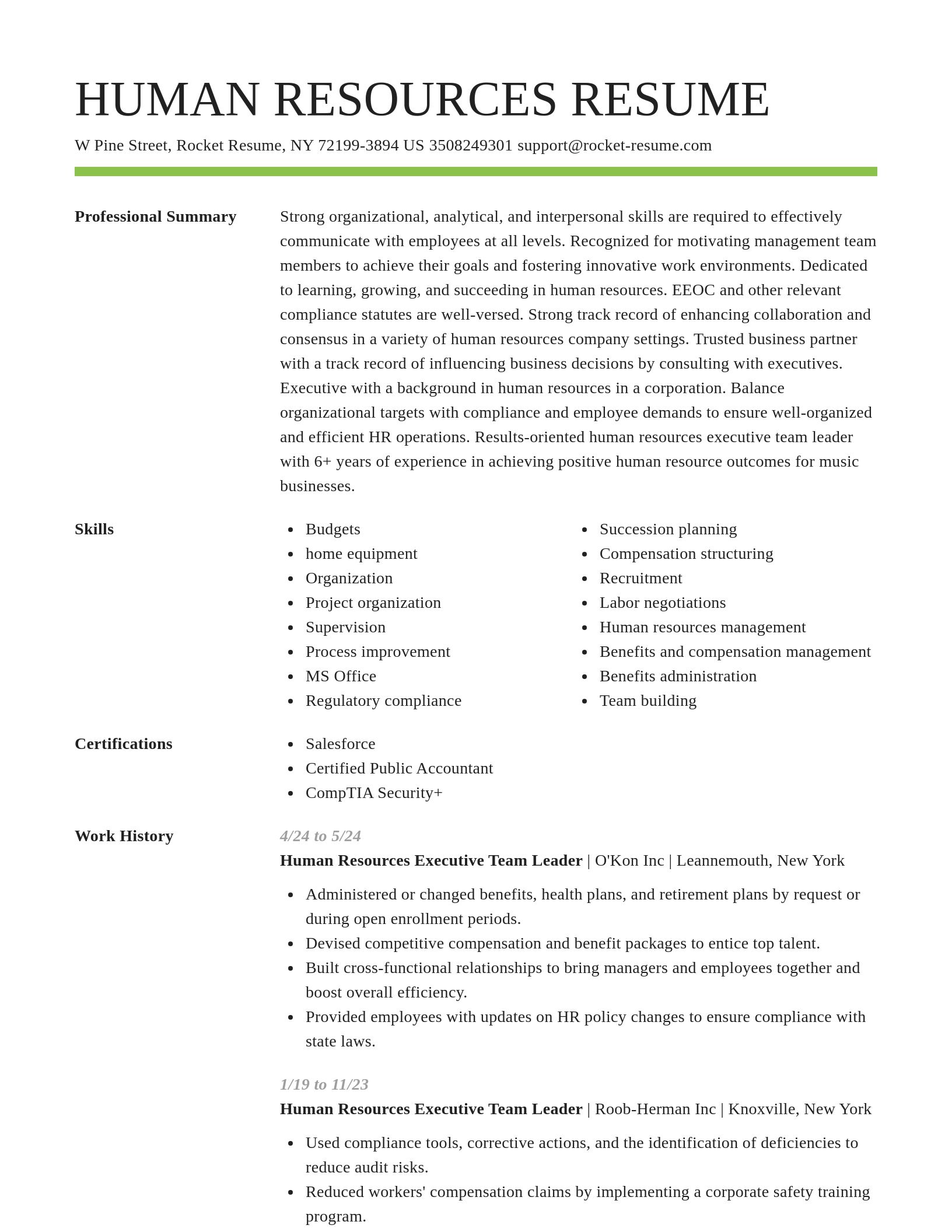 Smart resume template
