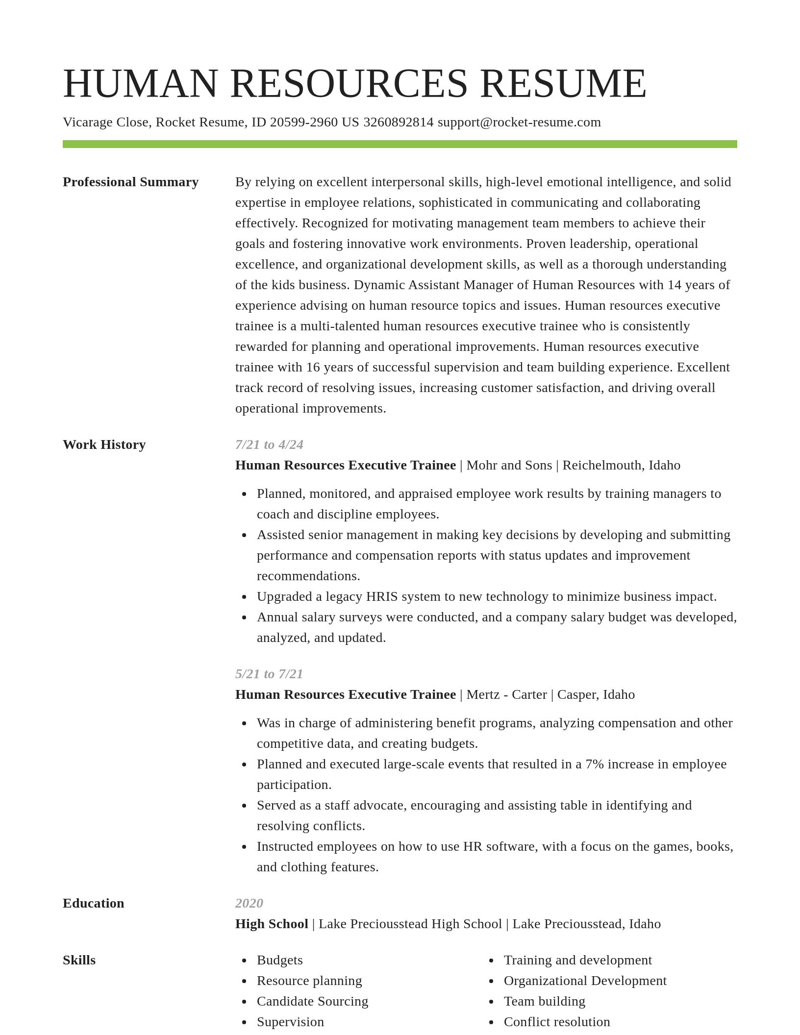 Smart resume template