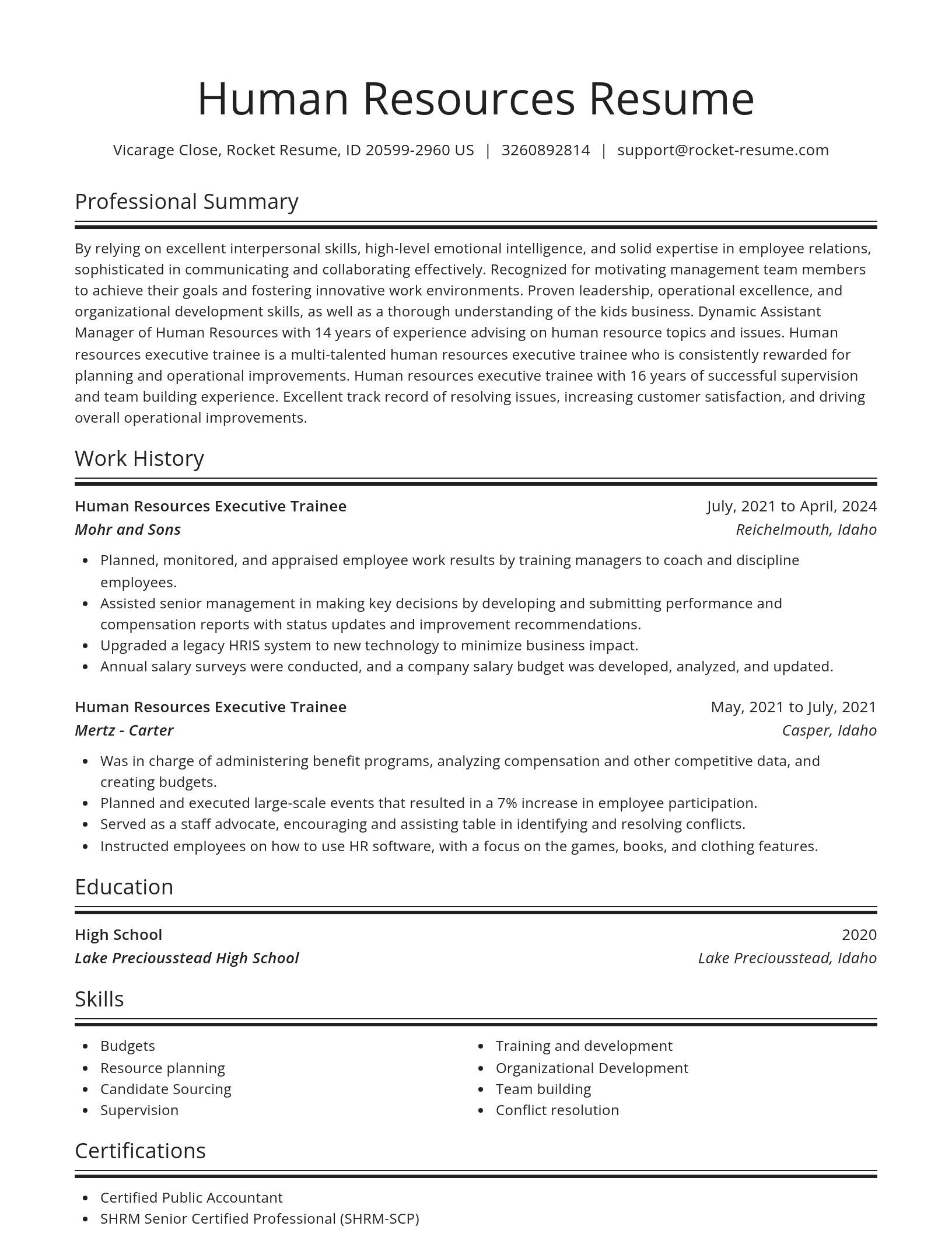 Spotlight resume template
