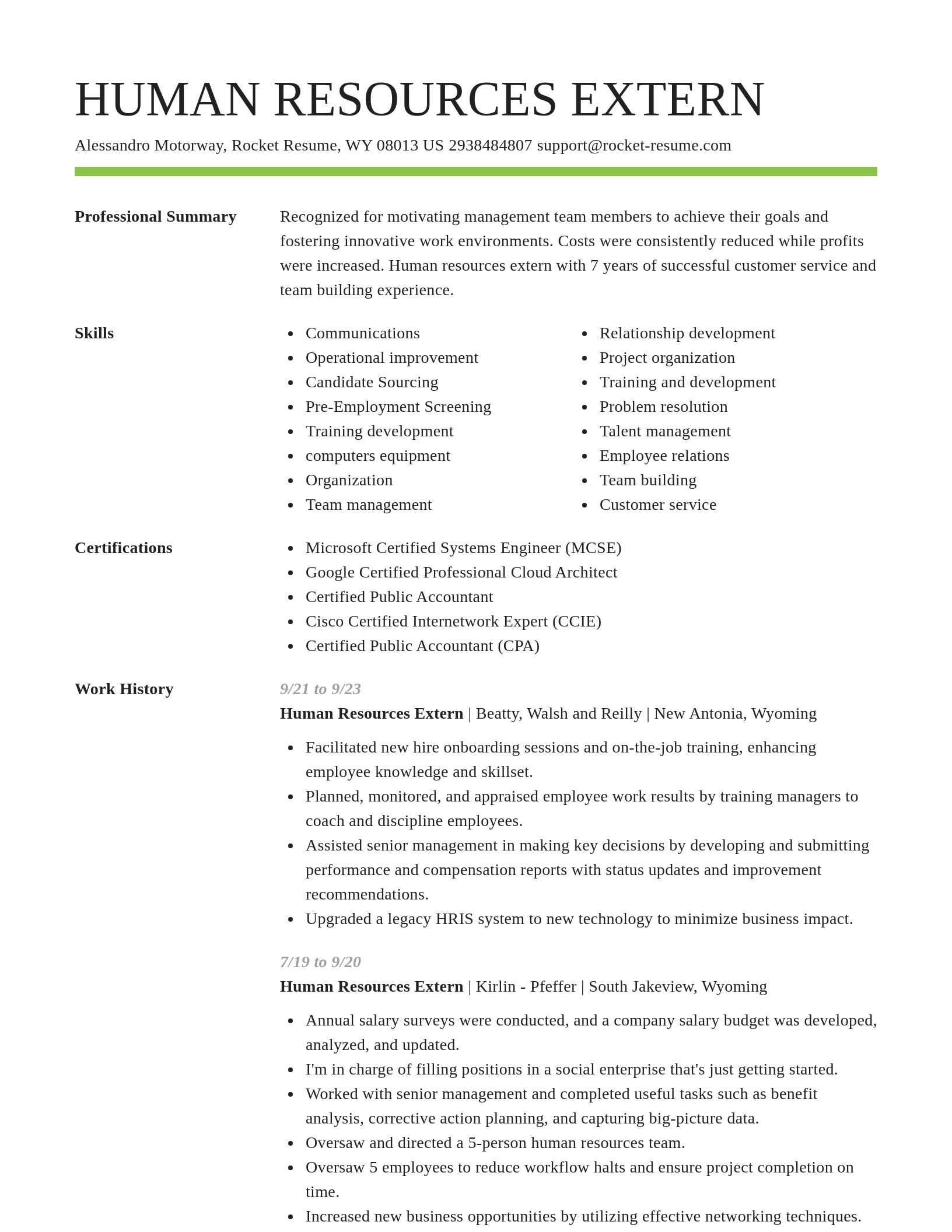 Smart resume template