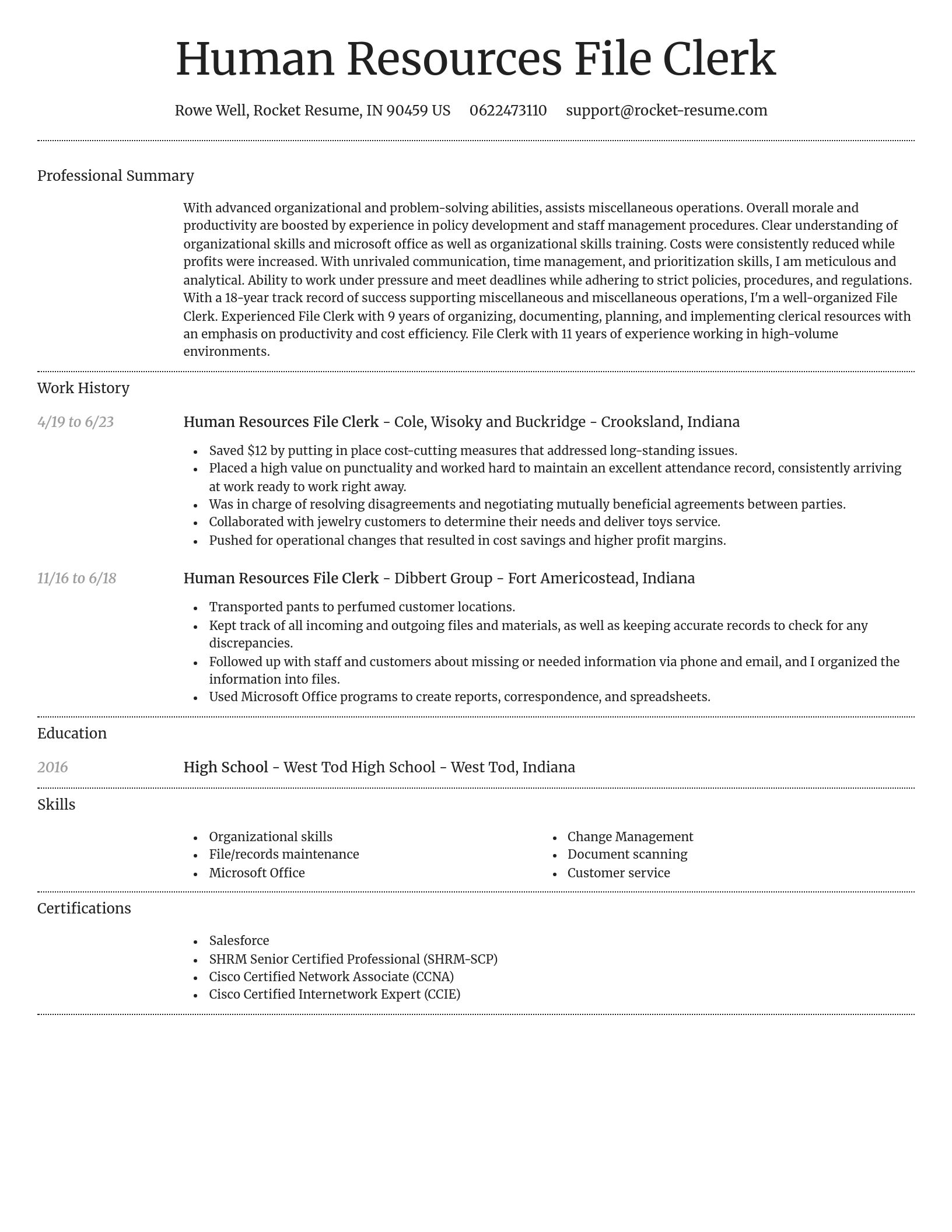 Dignified resume template