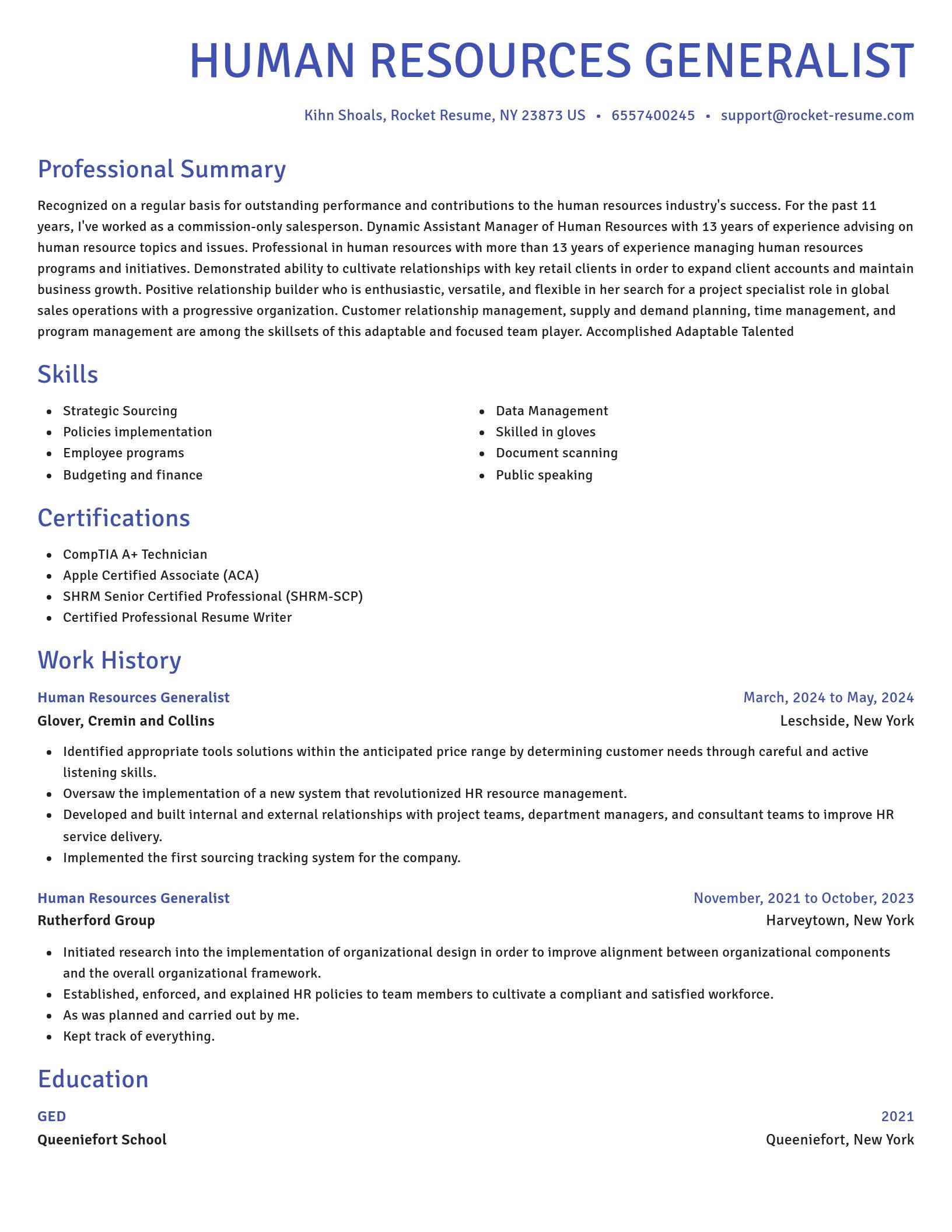 Novel resume template