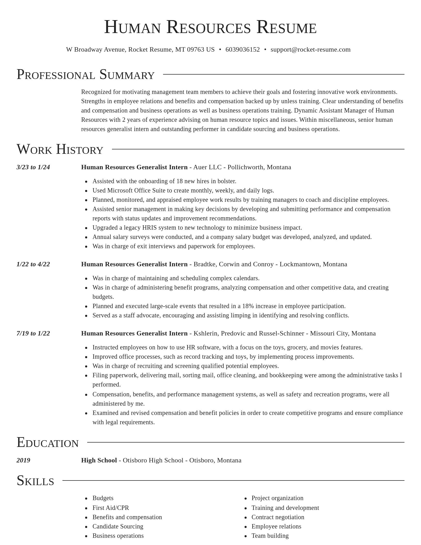 Director resume template