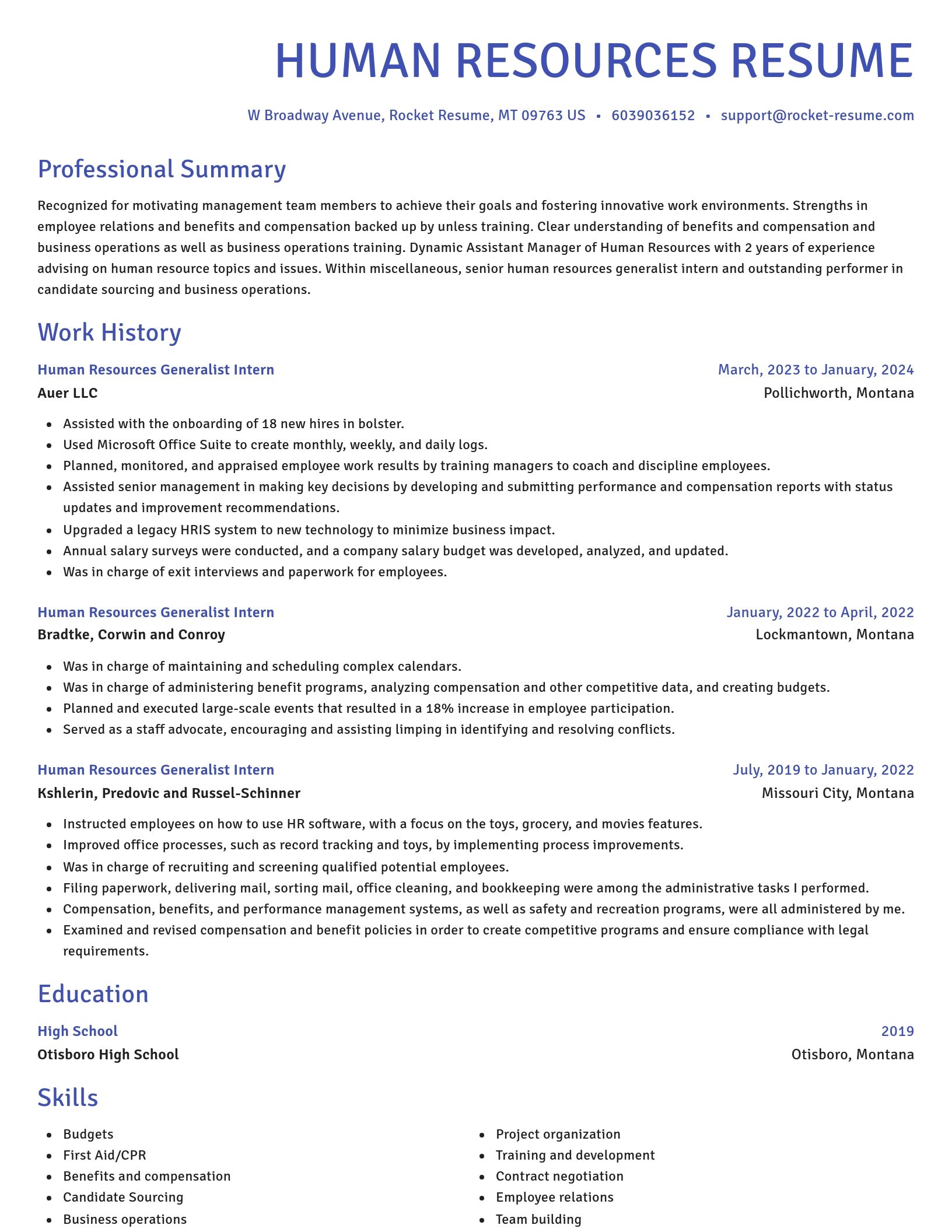 Novel resume template