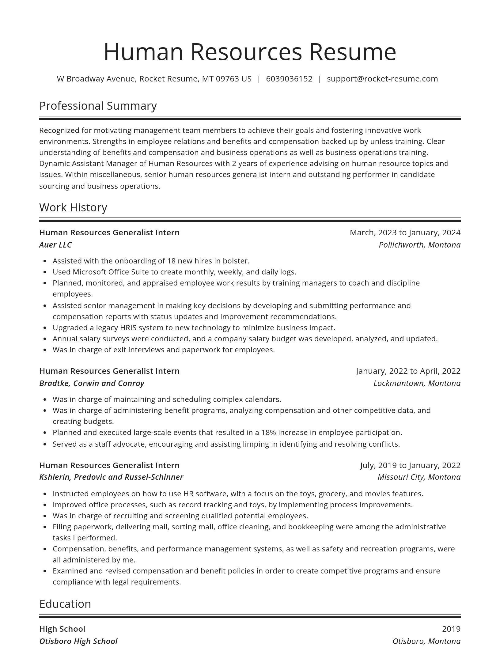 Spotlight resume template