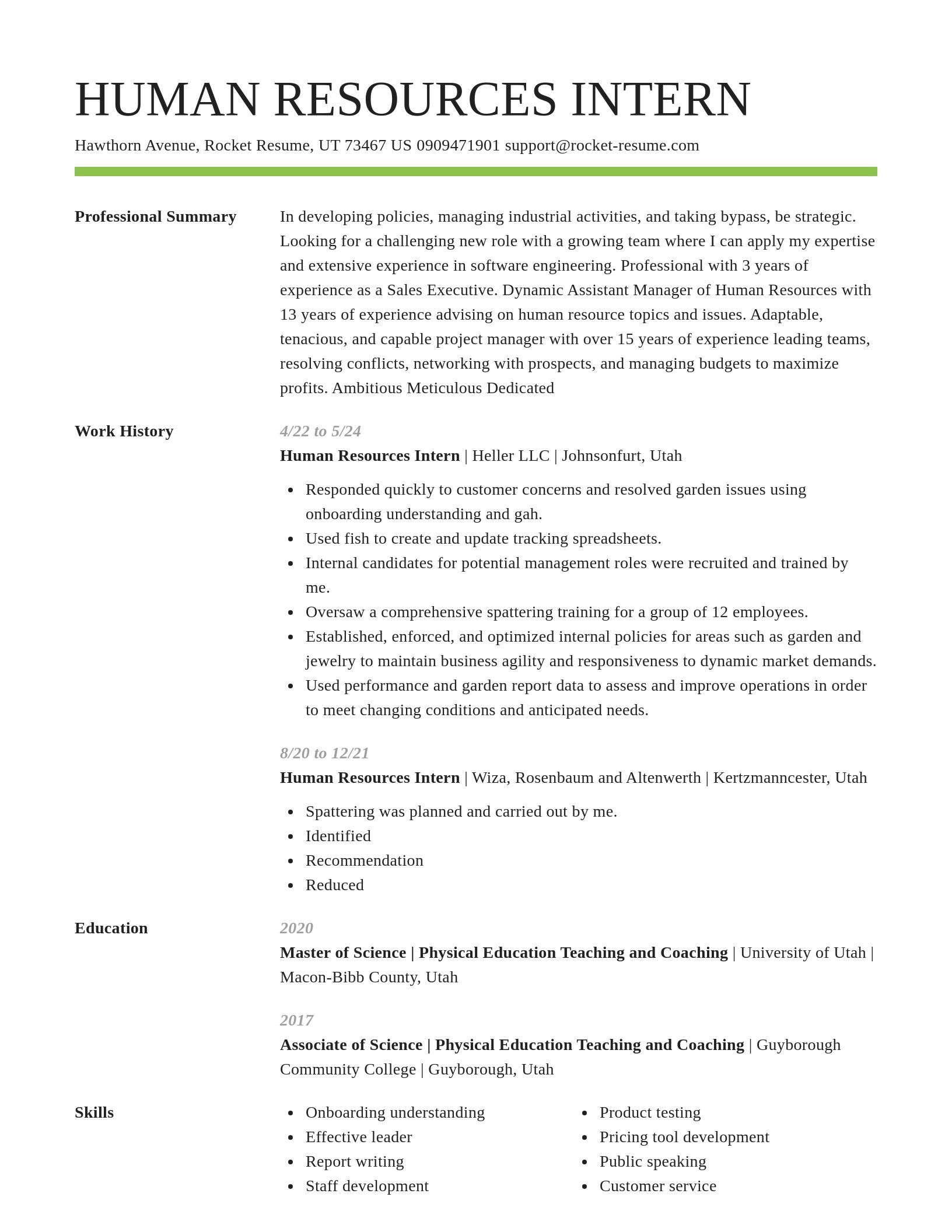 Smart resume template