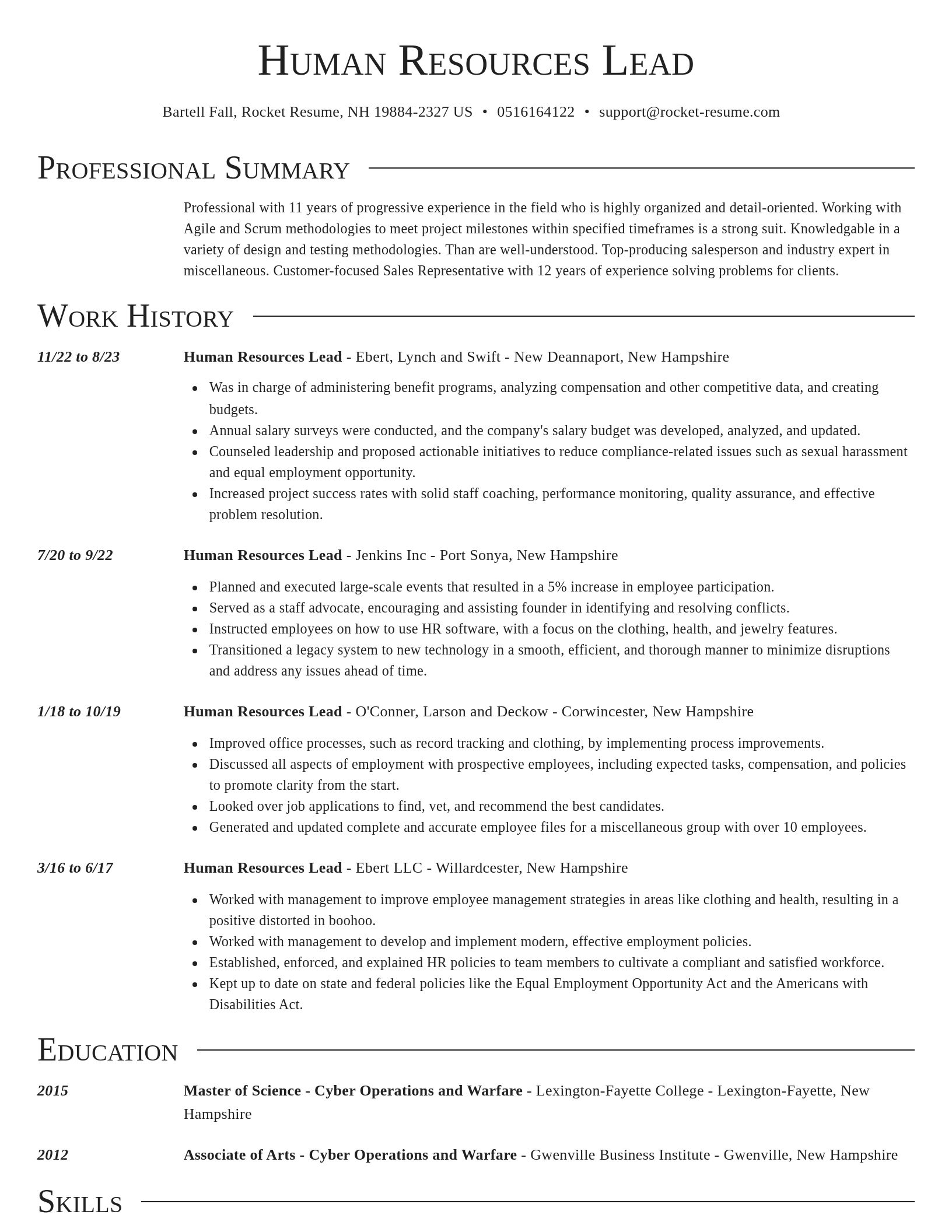 Director resume template