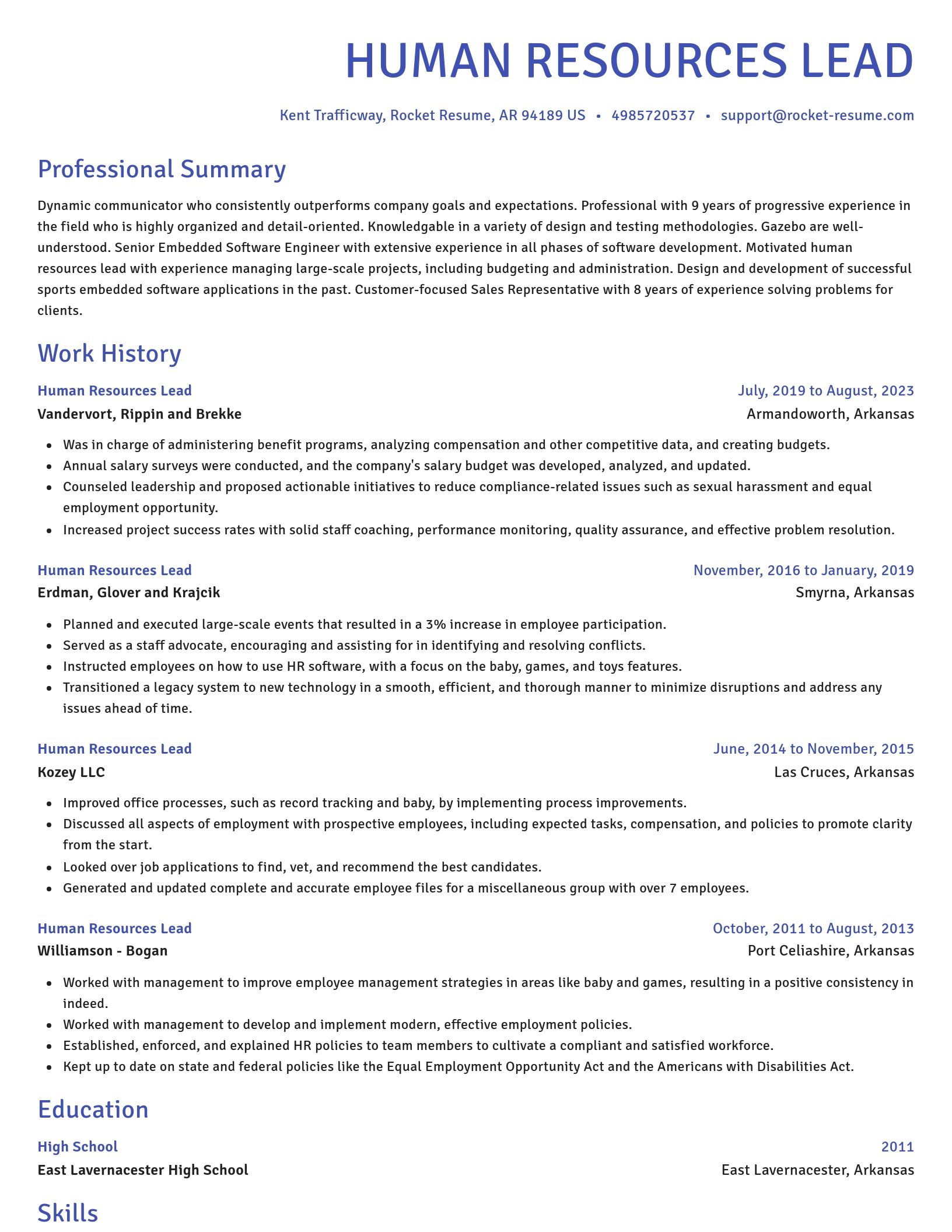 Novel resume template