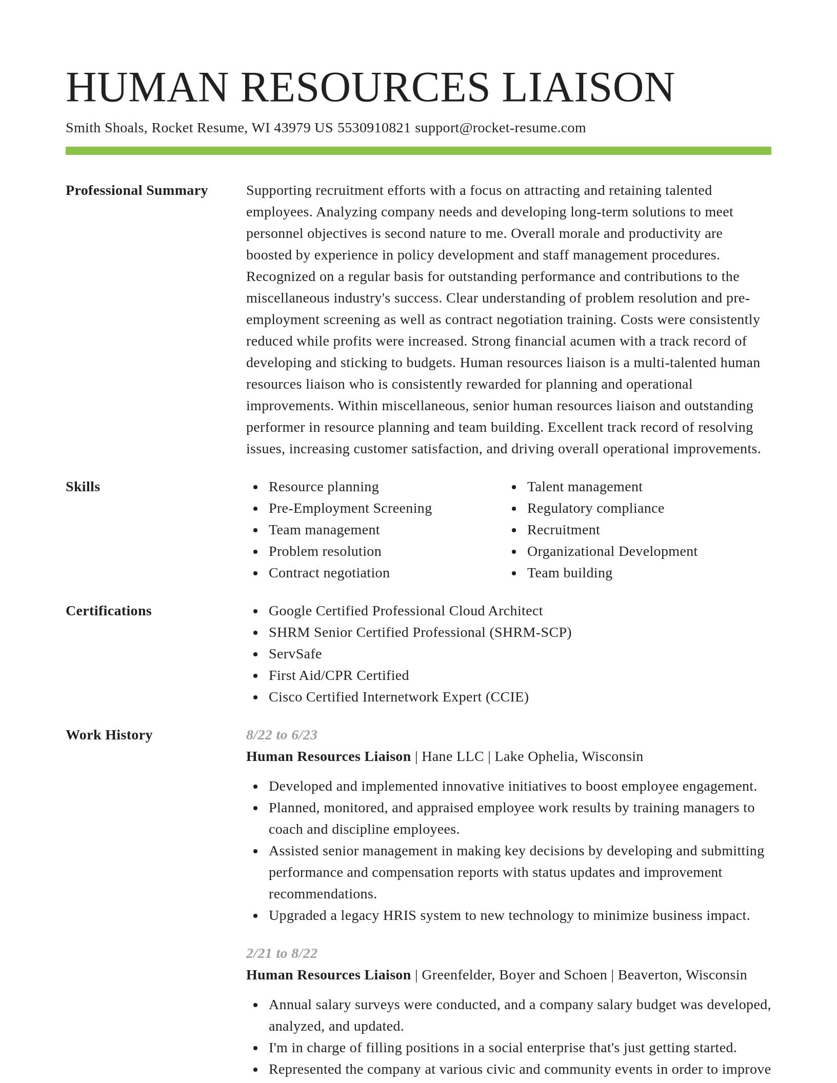 Smart resume template
