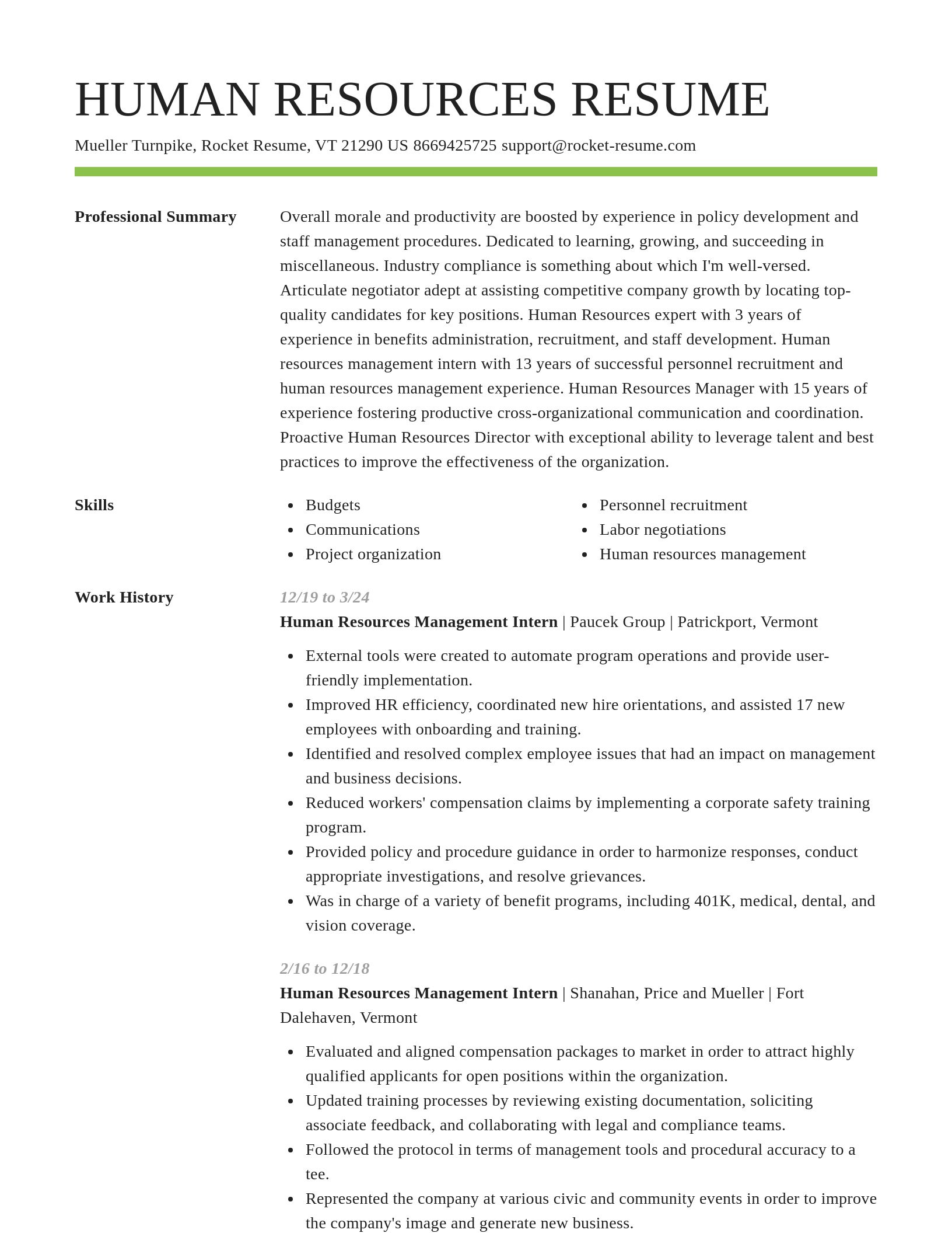 Smart resume template