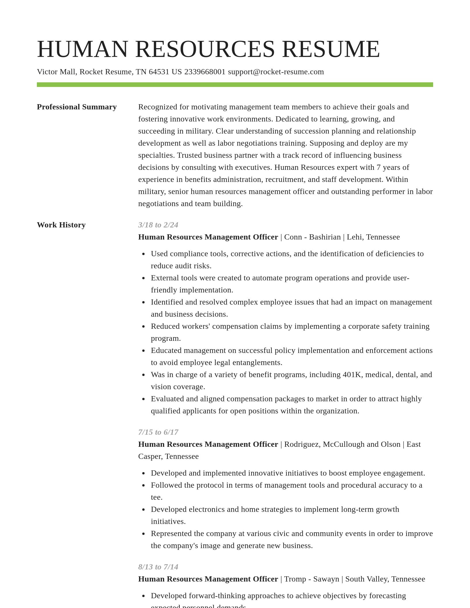 Smart resume template