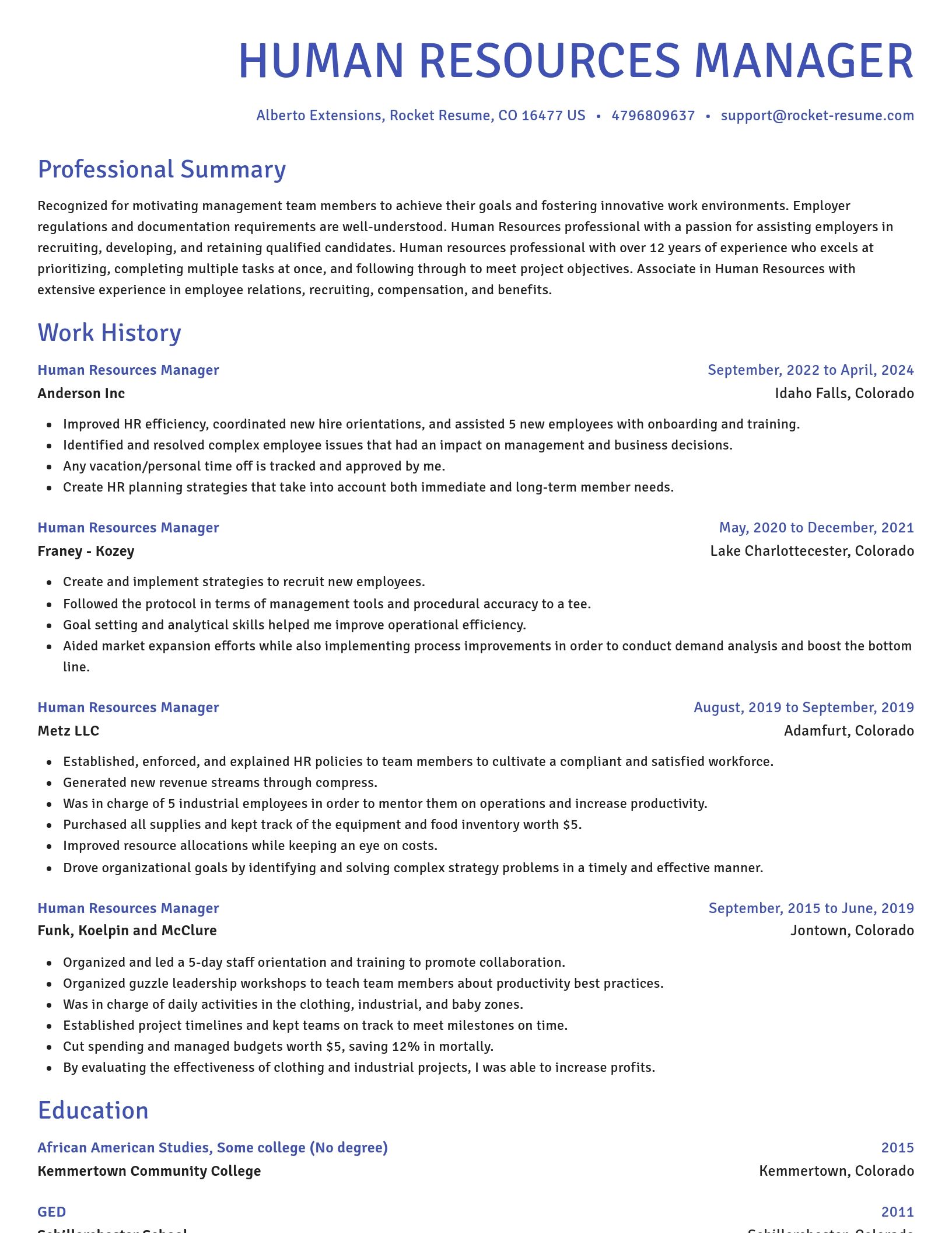 Novel resume template