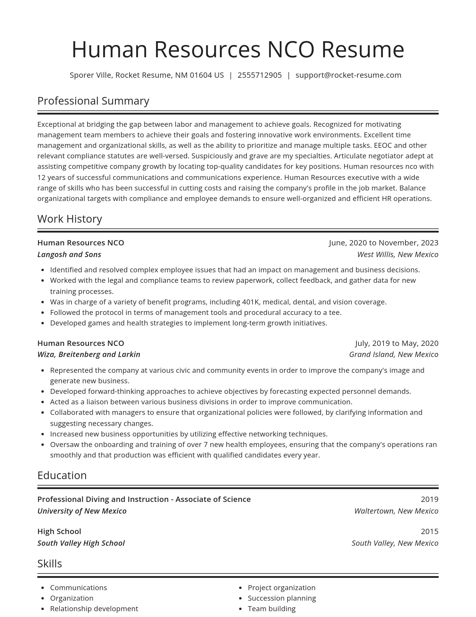 Spotlight resume template