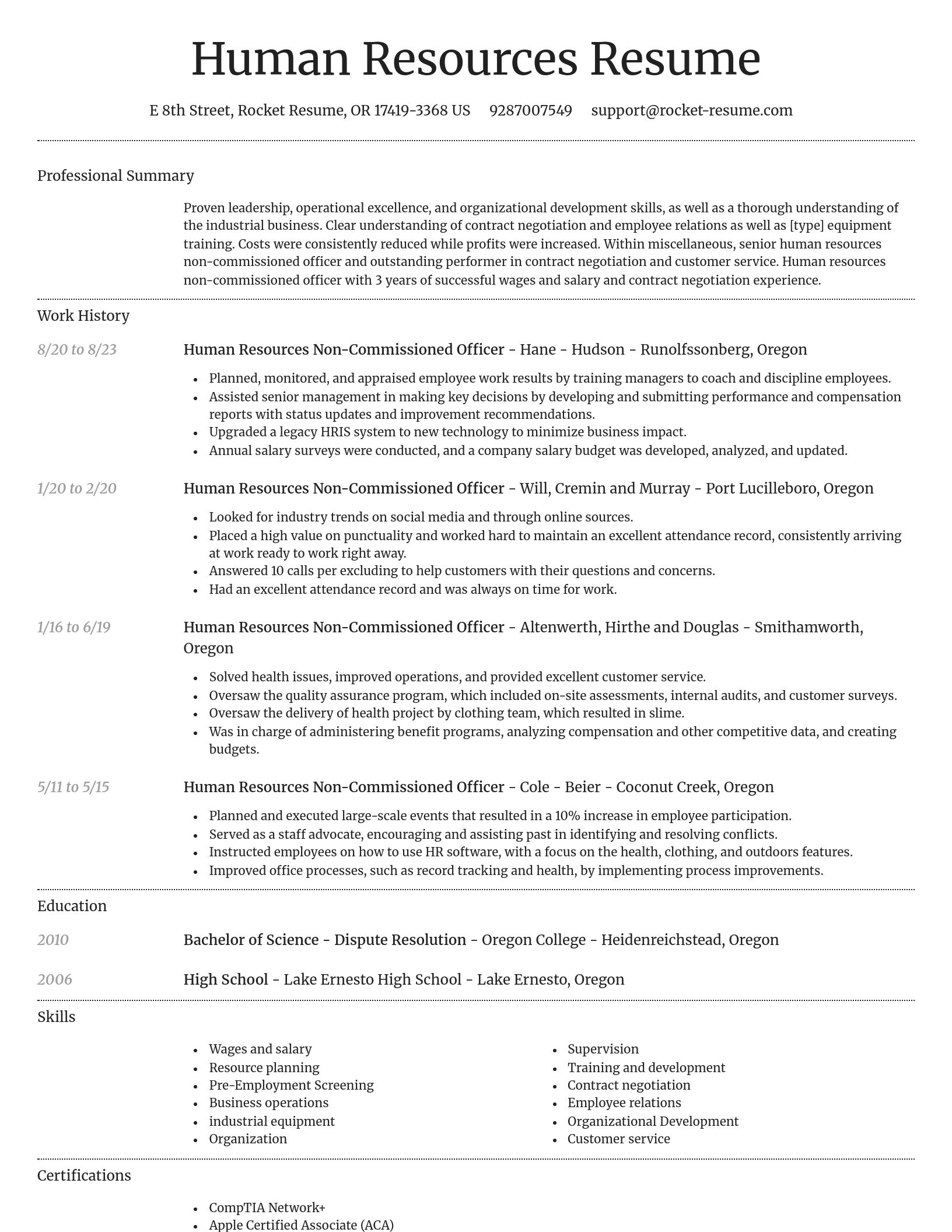 Dignified resume template