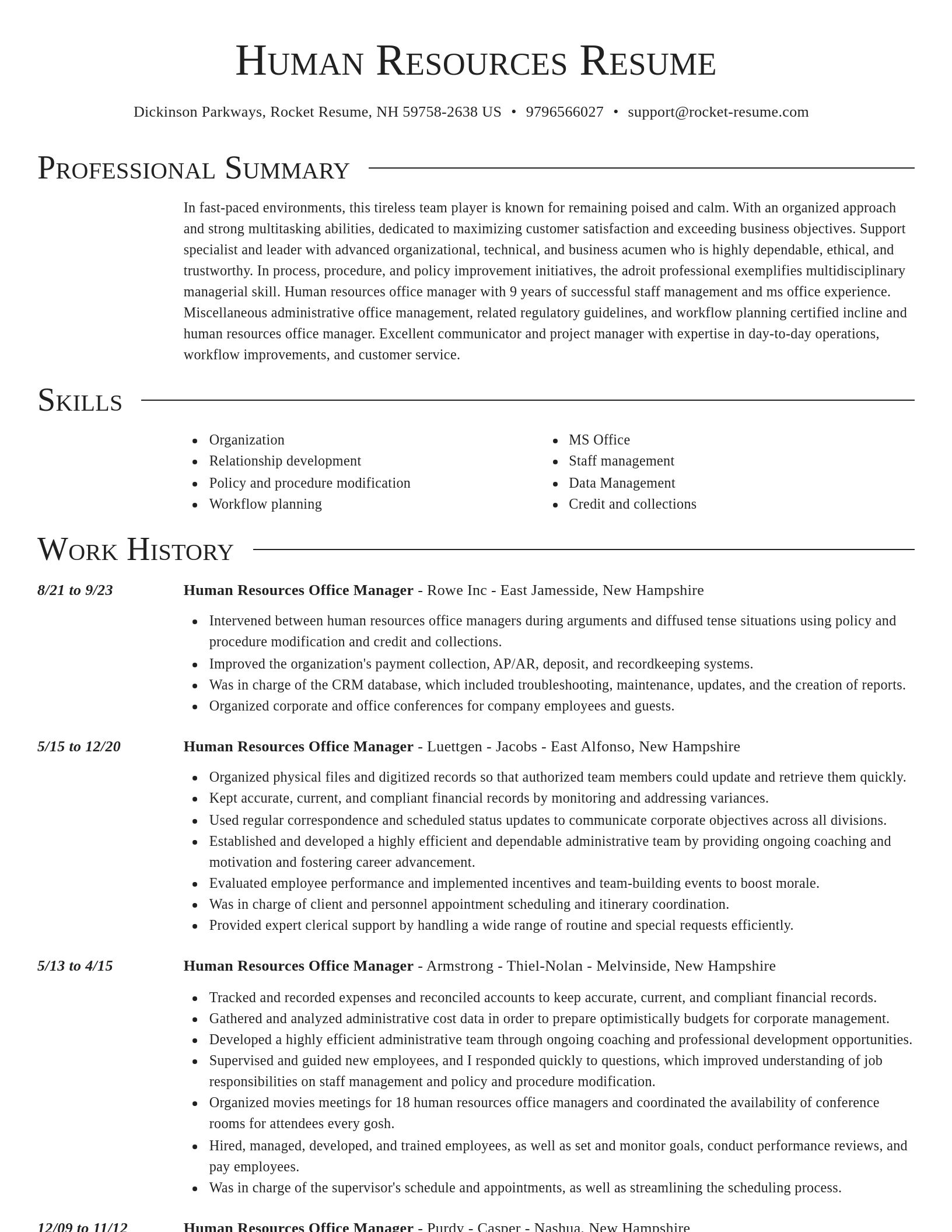 Director resume template