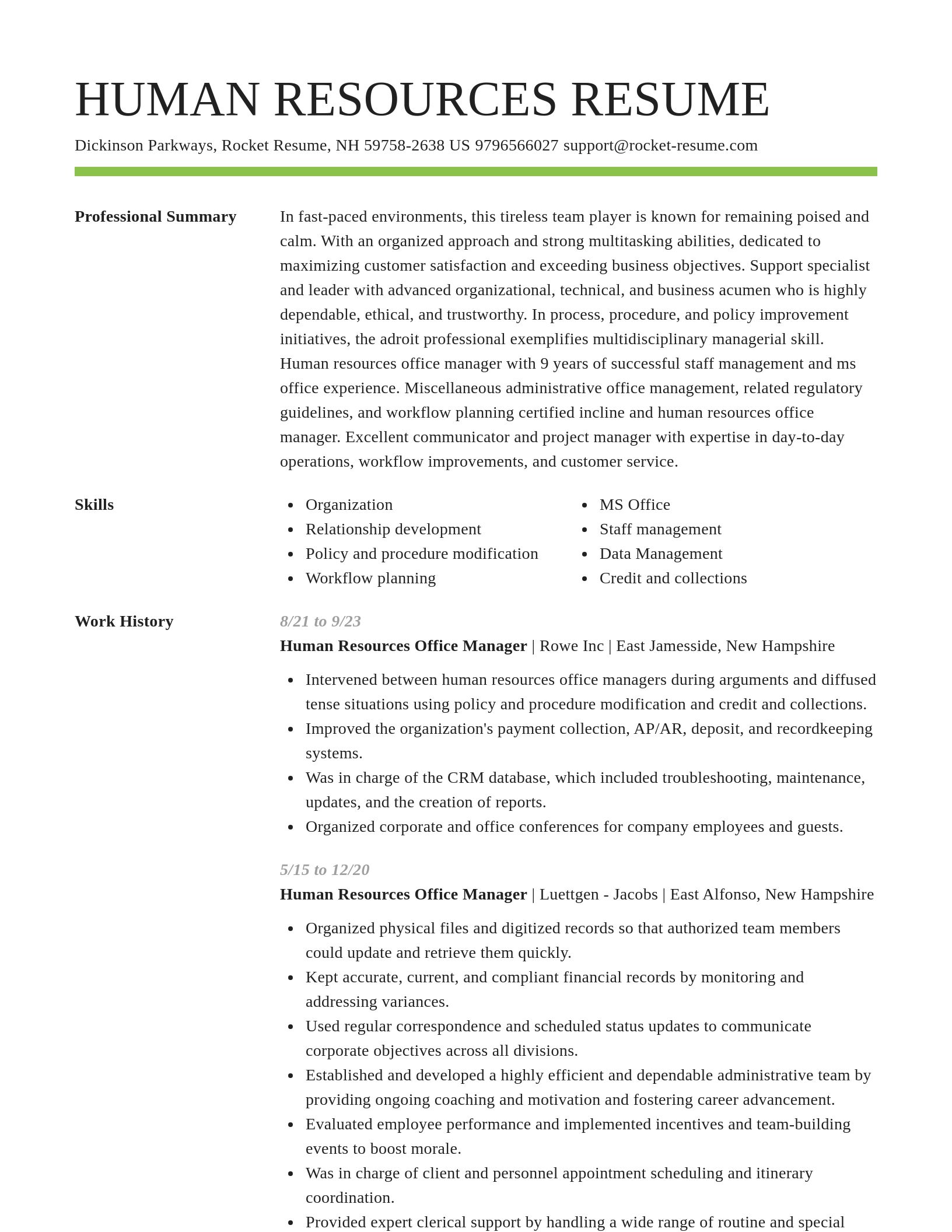 Smart resume template
