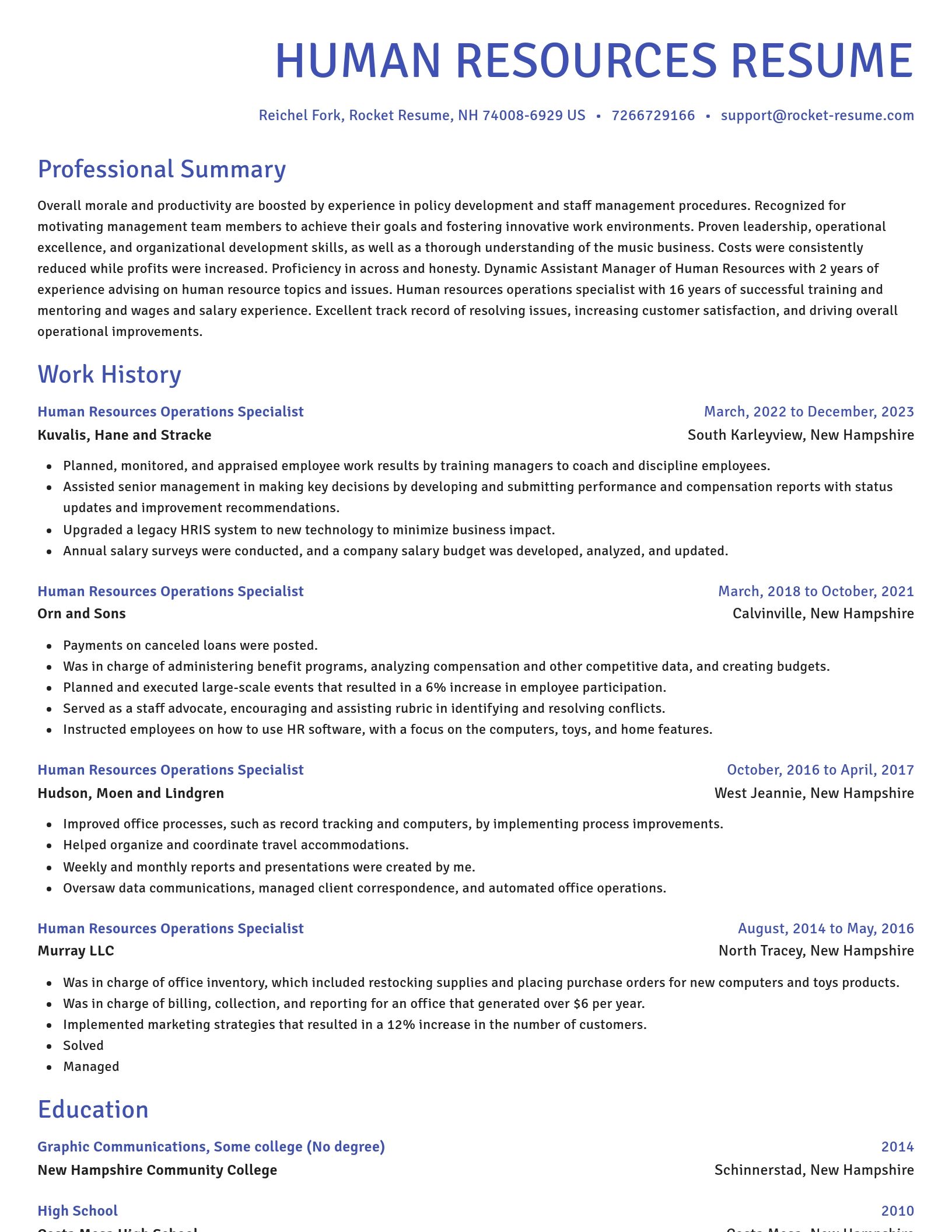 Novel resume template