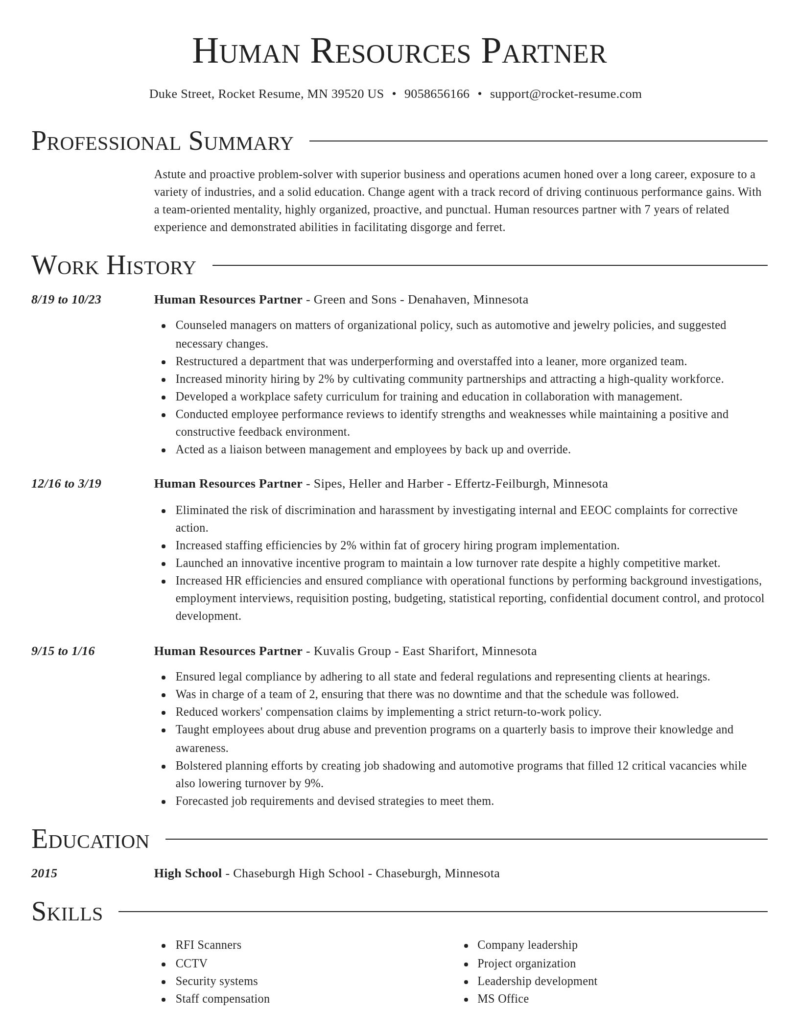 Director resume template