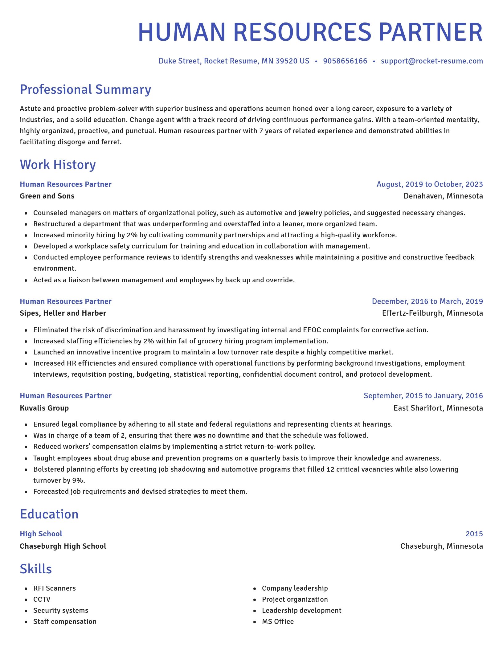 Novel resume template